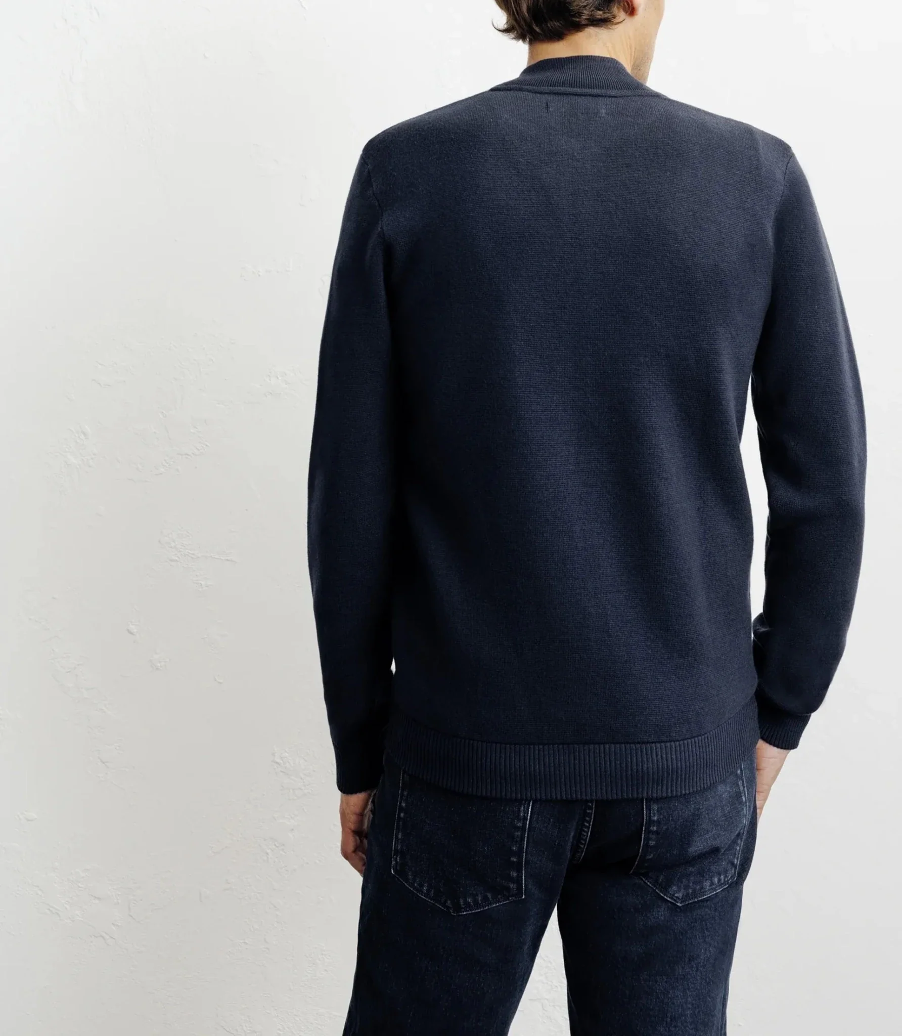 Cardigan zippé col teddy marine - Image 4