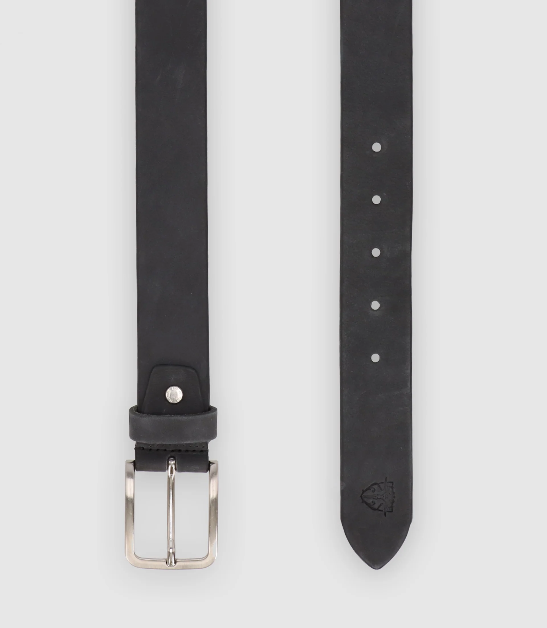 Ceinture en cuir patiné et ajustable grise - Image 2