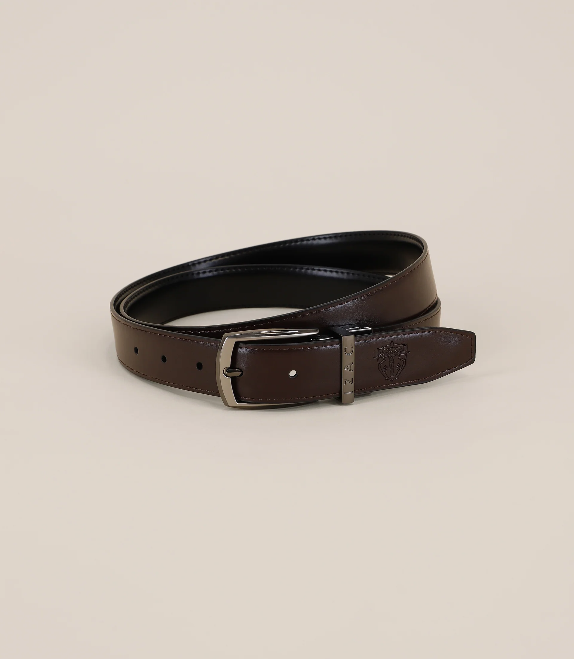 Ceinture ajustable en cuir noire - Image 2