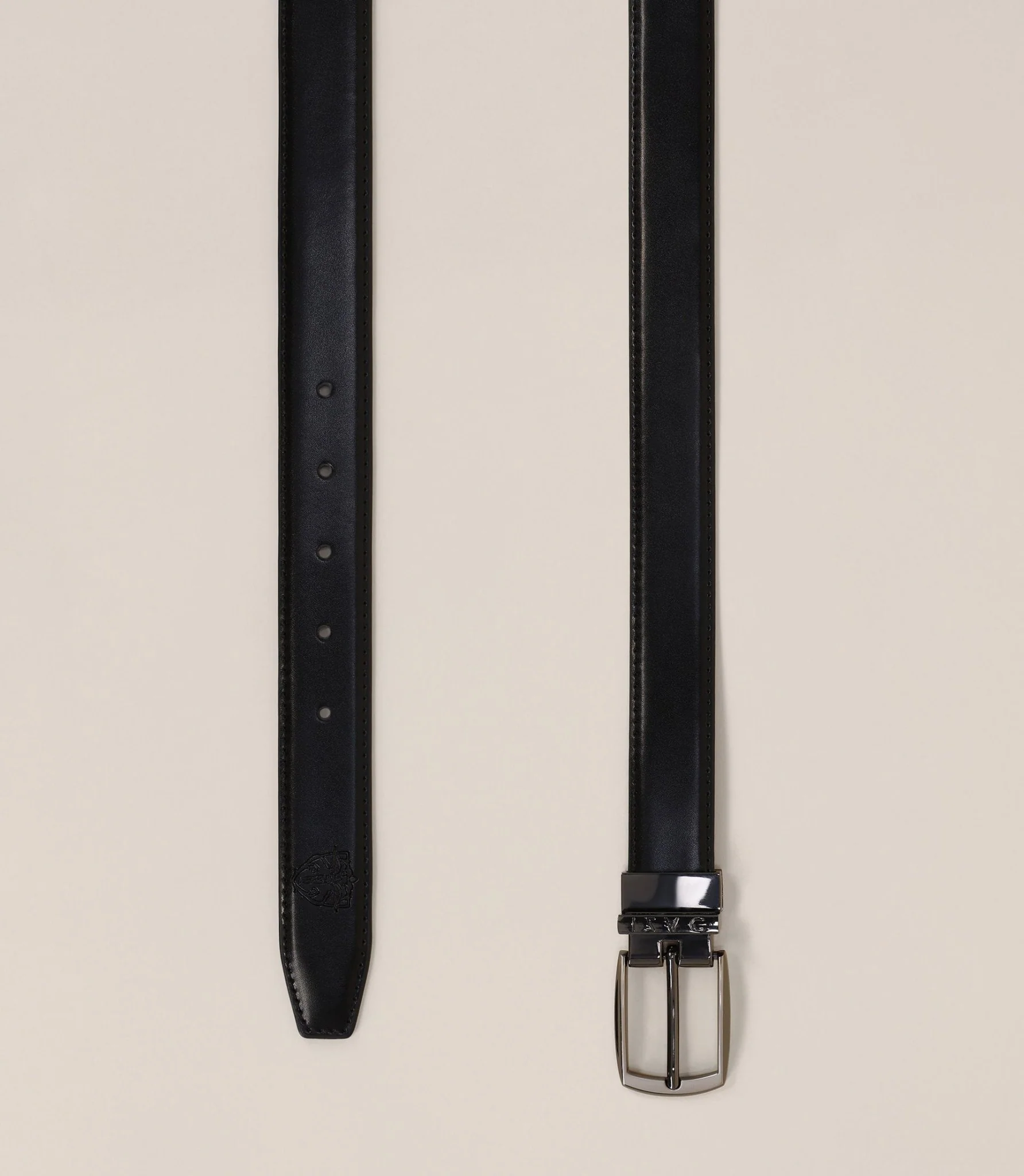 Ceinture ajustable en cuir noire - Image 3
