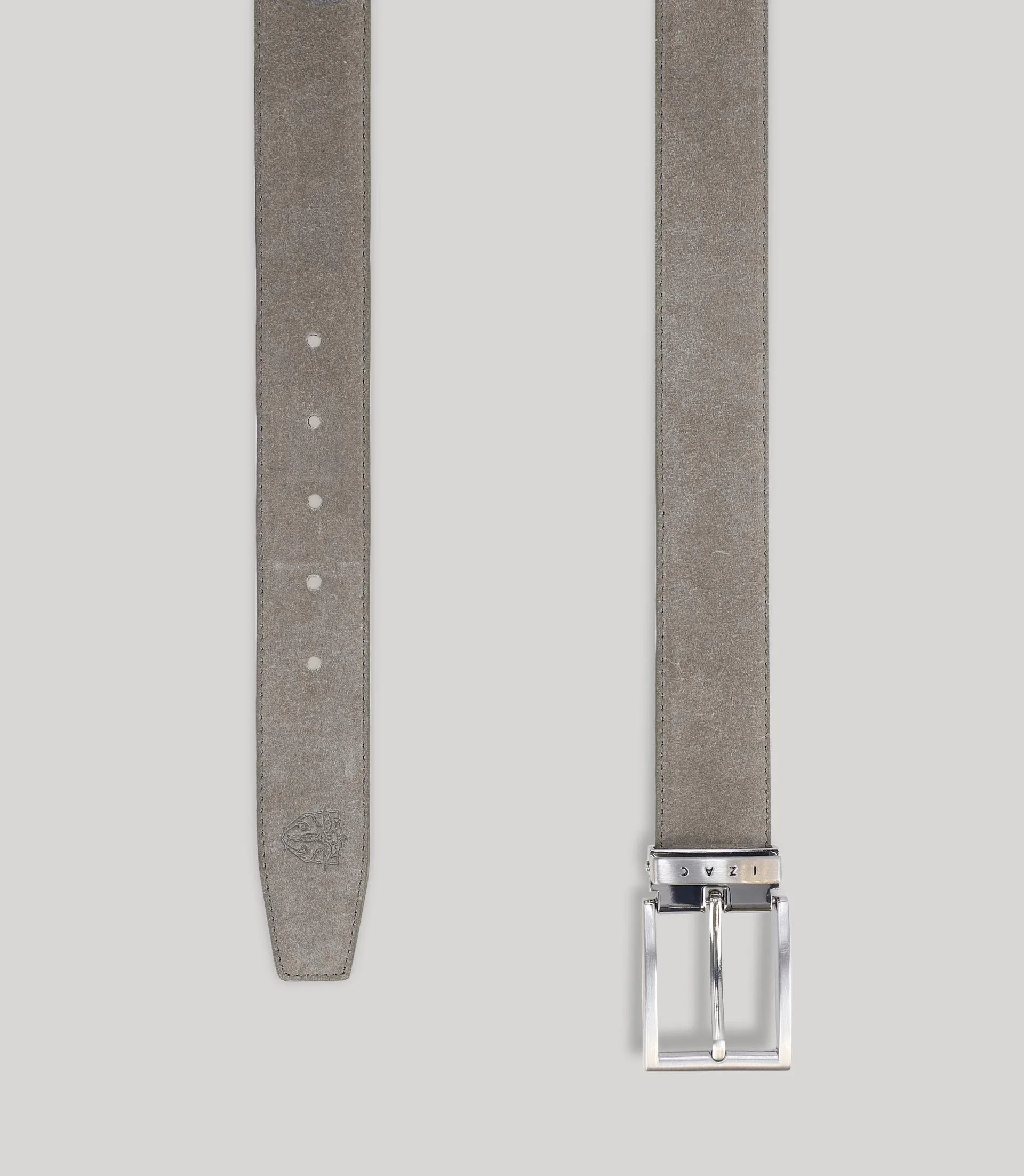 Ceinture réversible en cuir nubuck gris - Image 3