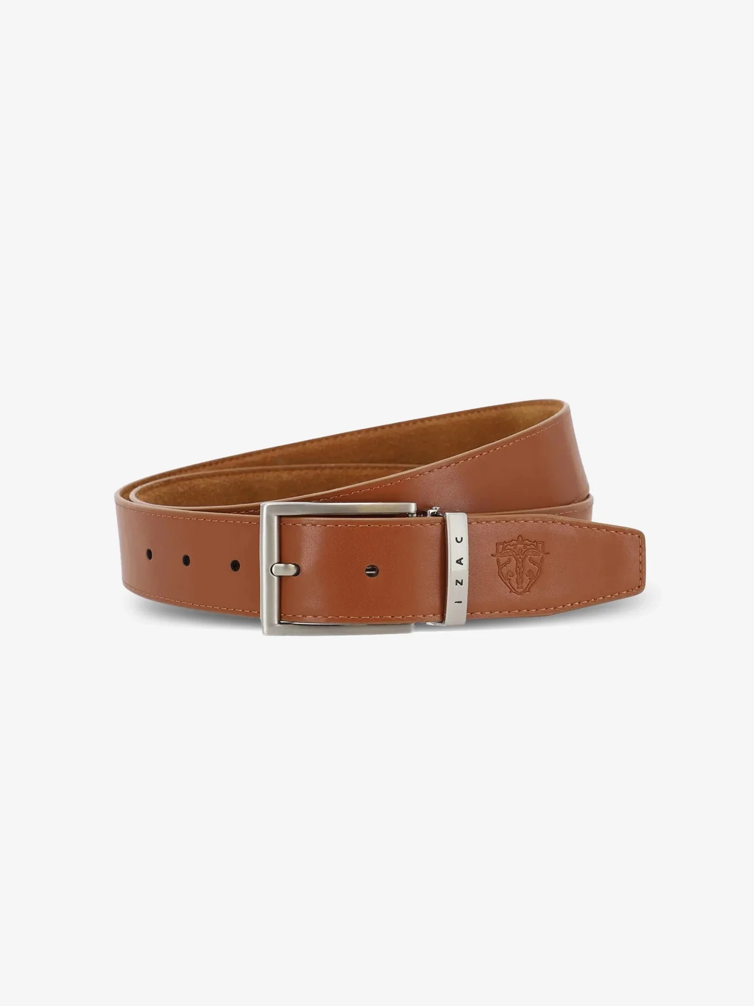 Ceinture réversible en cuir nubuck camel - Image 2