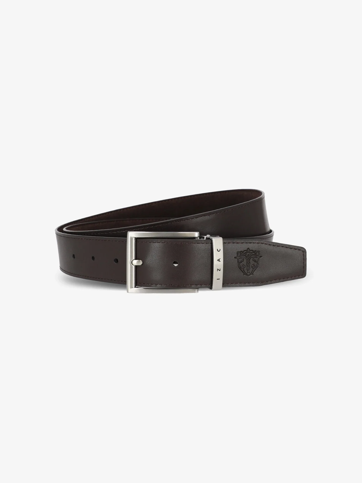 Ceinture réversible en cuir nubuck marron - Image 2