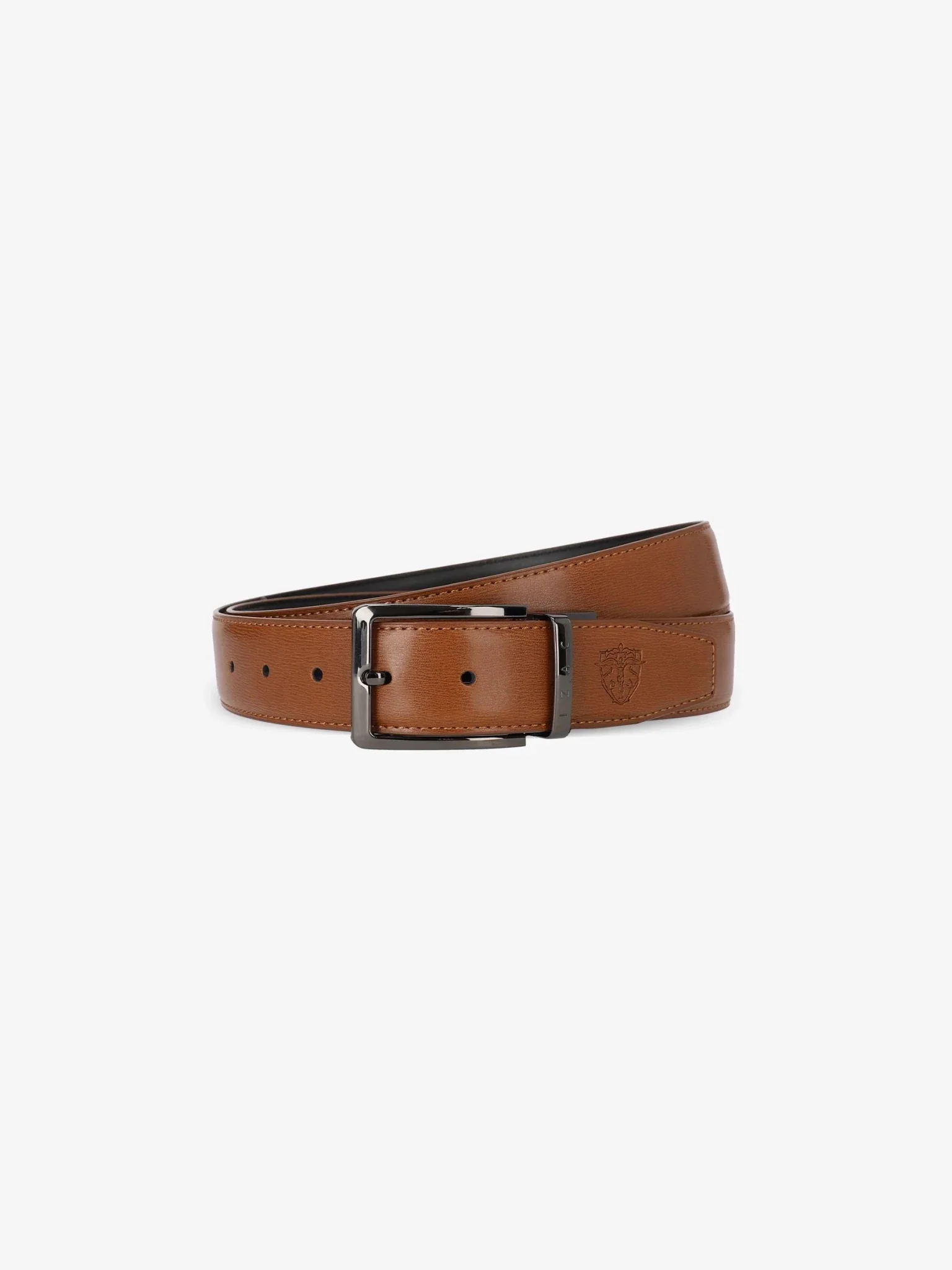 Ceinture réversible noir et camel - Image 2