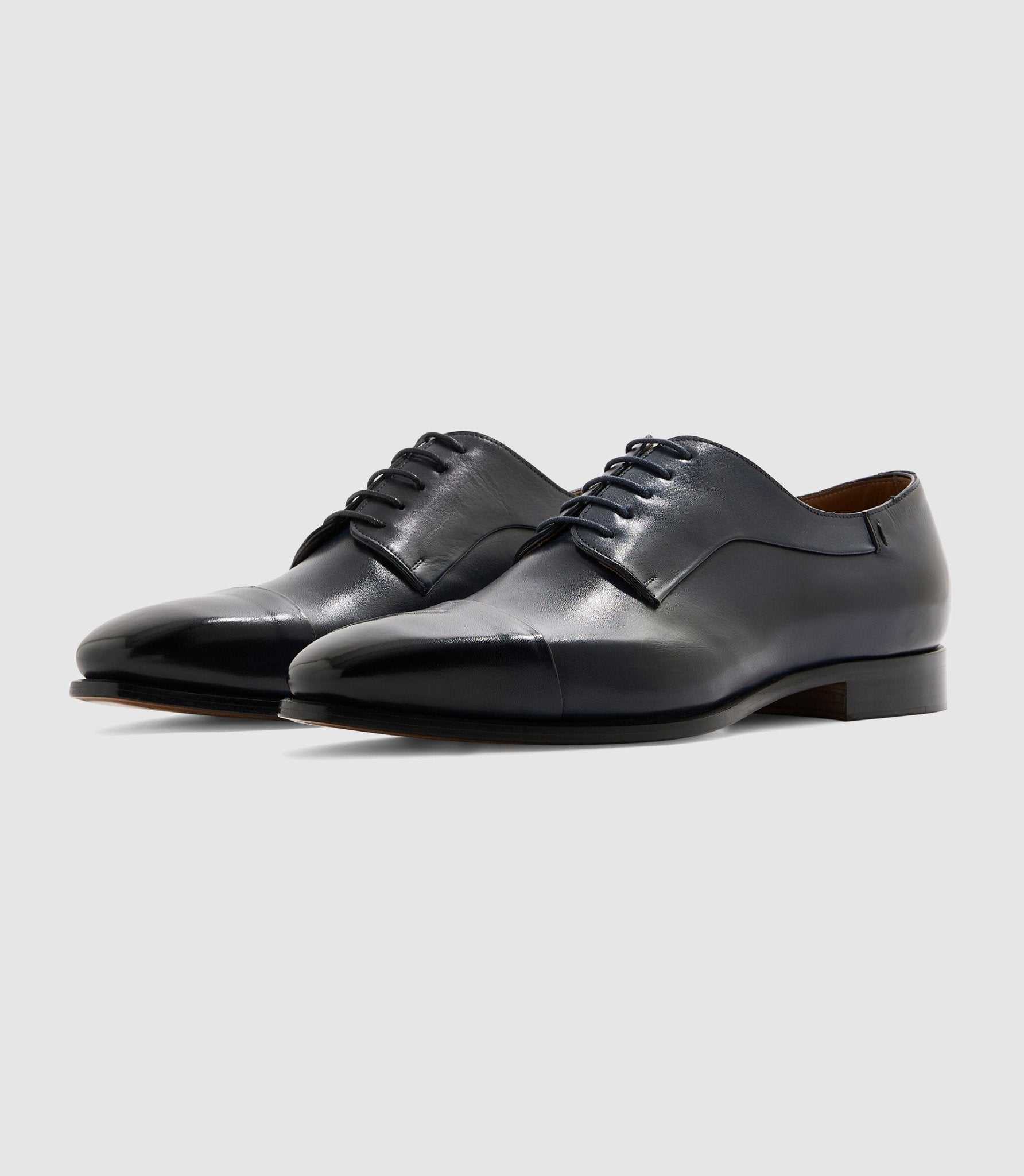 Derby en cuir marine "Elvio" - Image 2