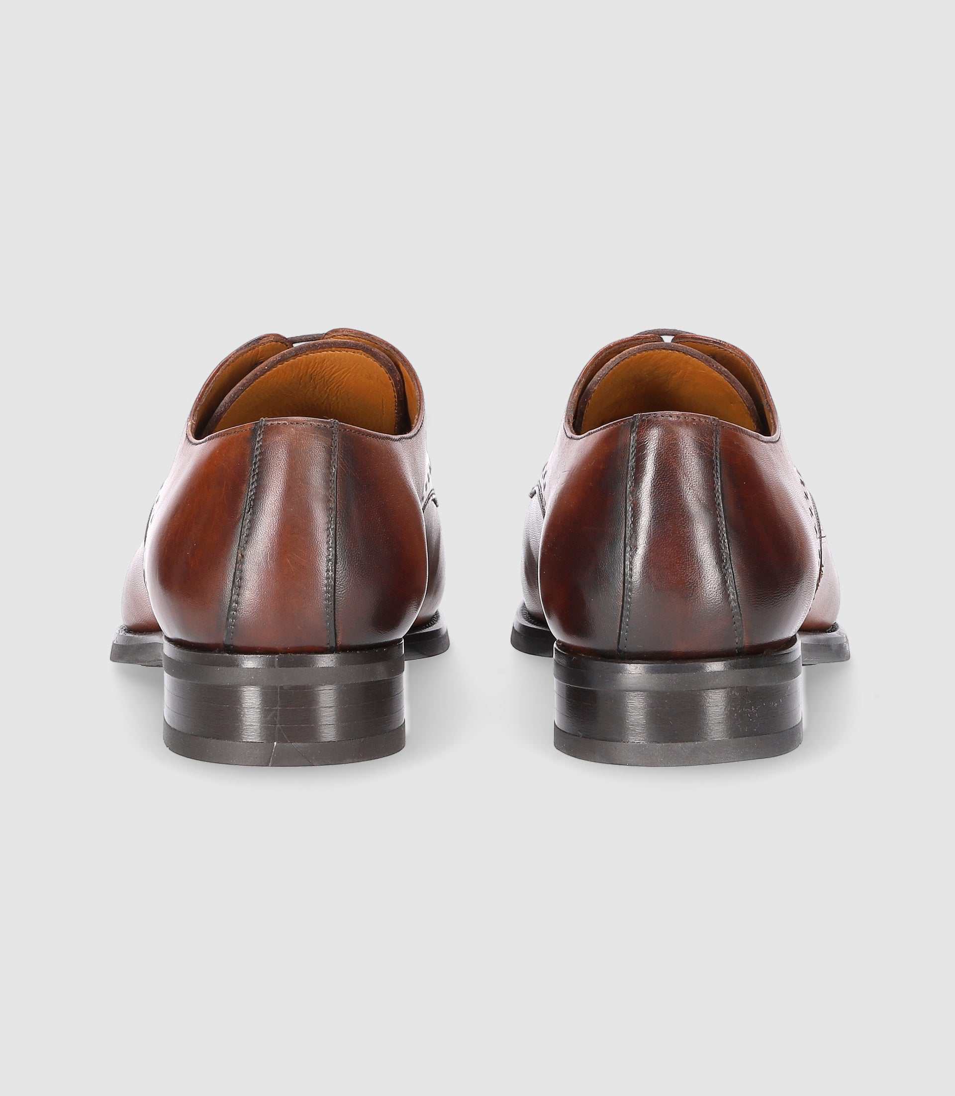 Derby couture en cuir marron clair OCTAVIO - Image 3