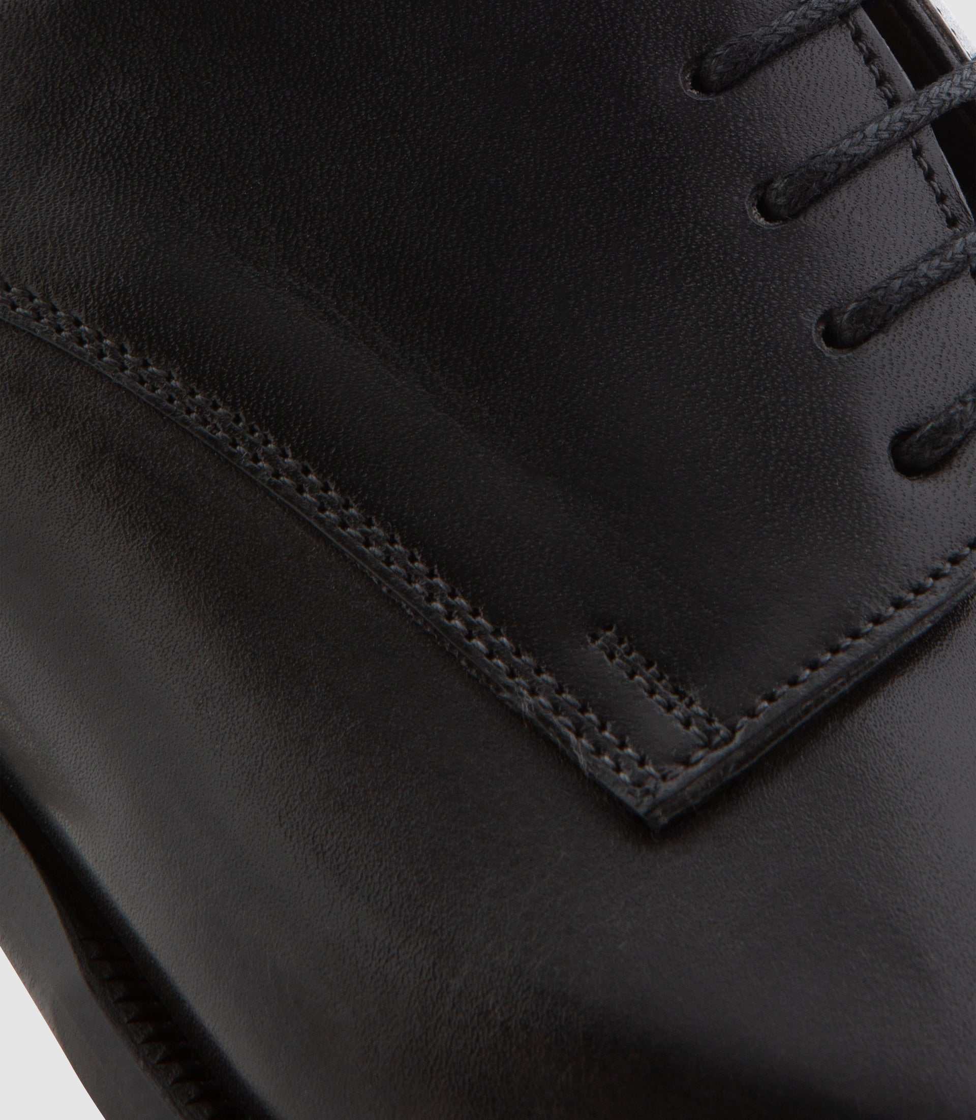 Derby couture en cuir noir ORENZO - Image 5