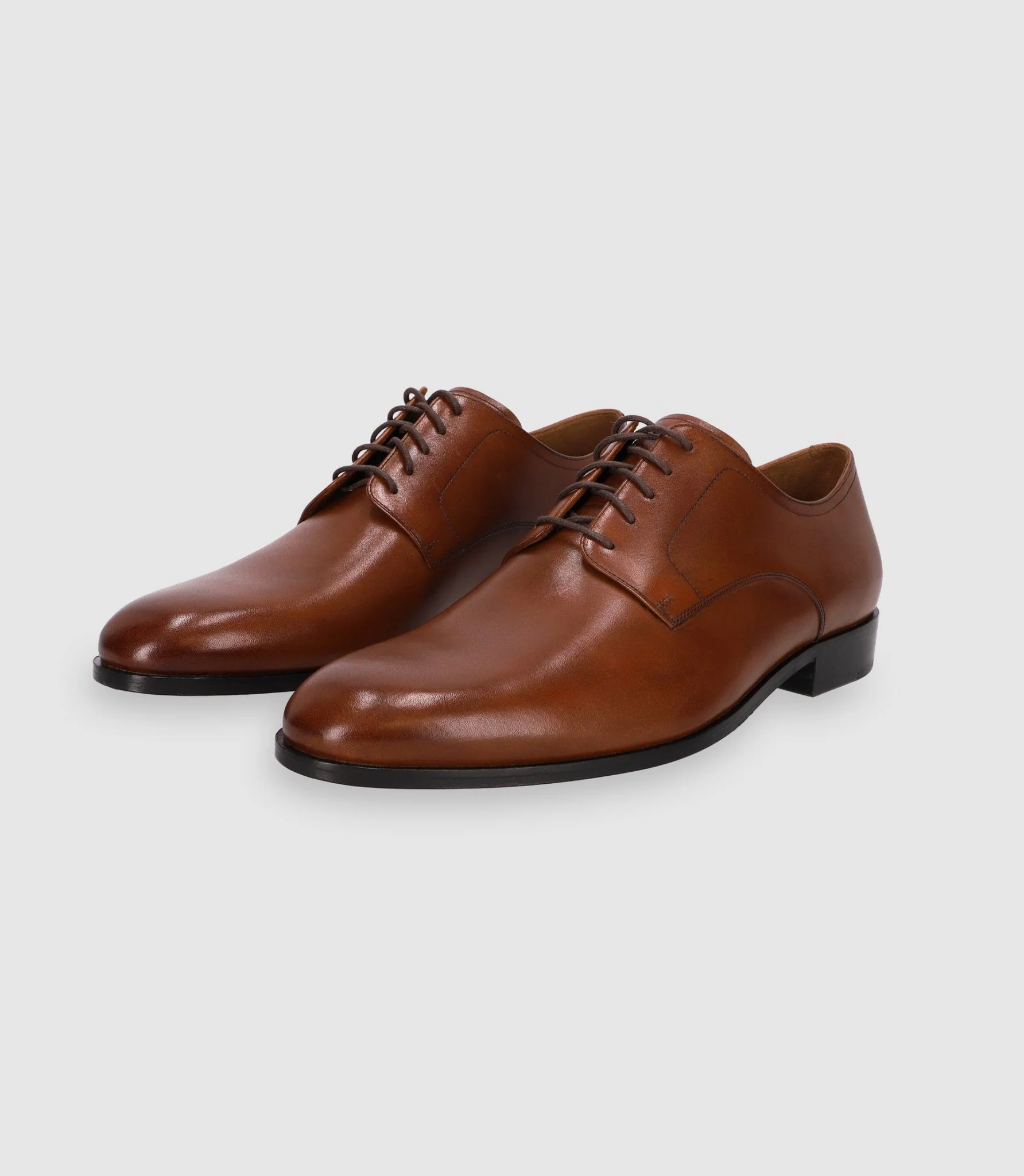Chaussures derby en cuir marron - Image 2