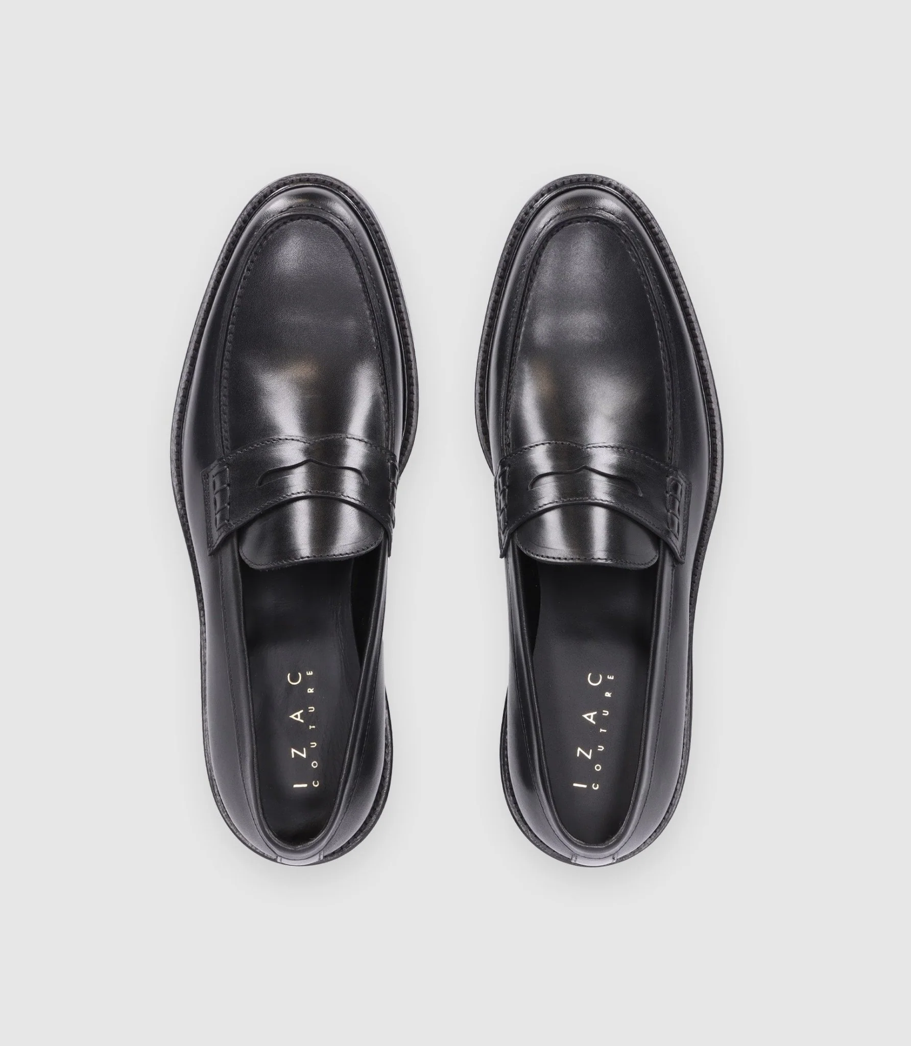 Chaussures mocassins en cuir lisse noires - Image 6