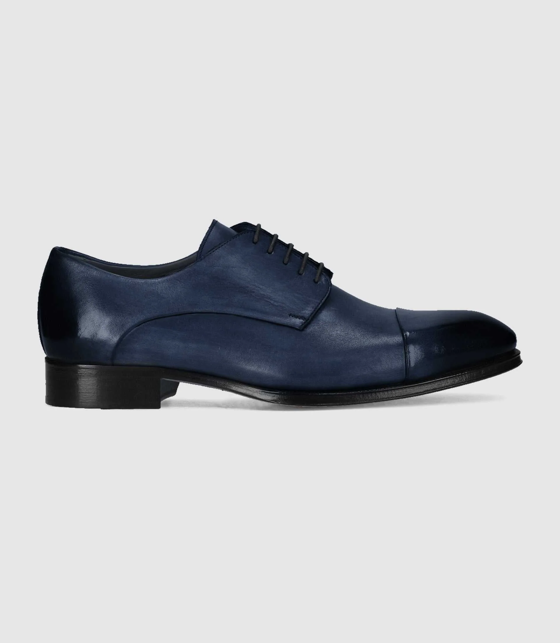 Derby couture en cuir marine ELVIS - Image 2
