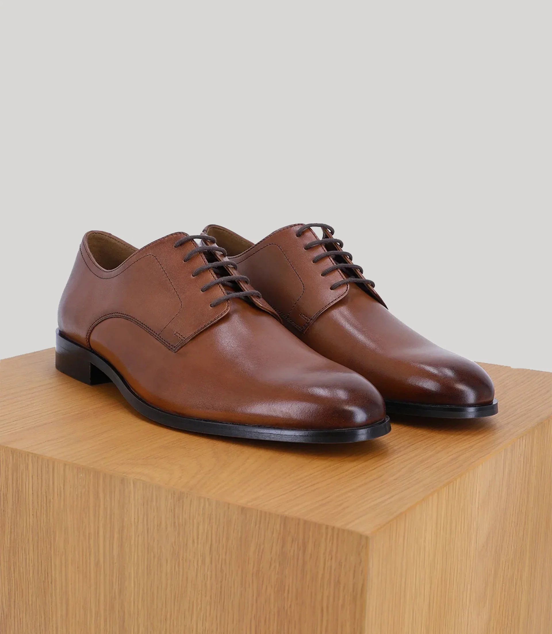 Derby en cuir marron