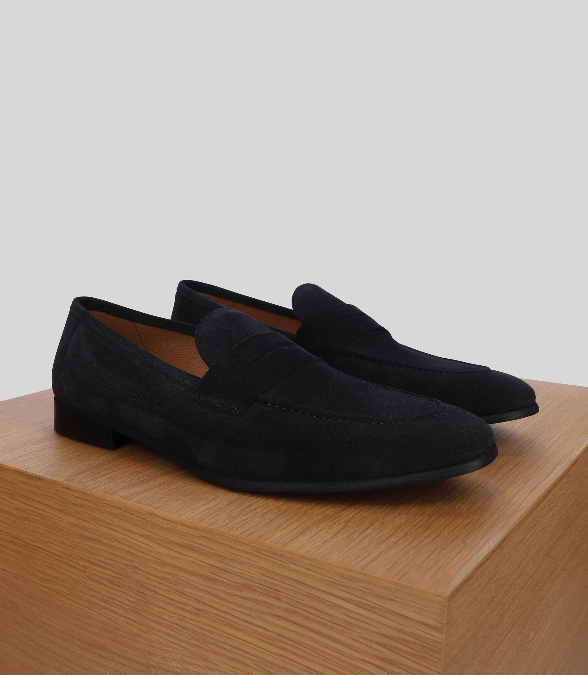 Mocassin ville en suède marine