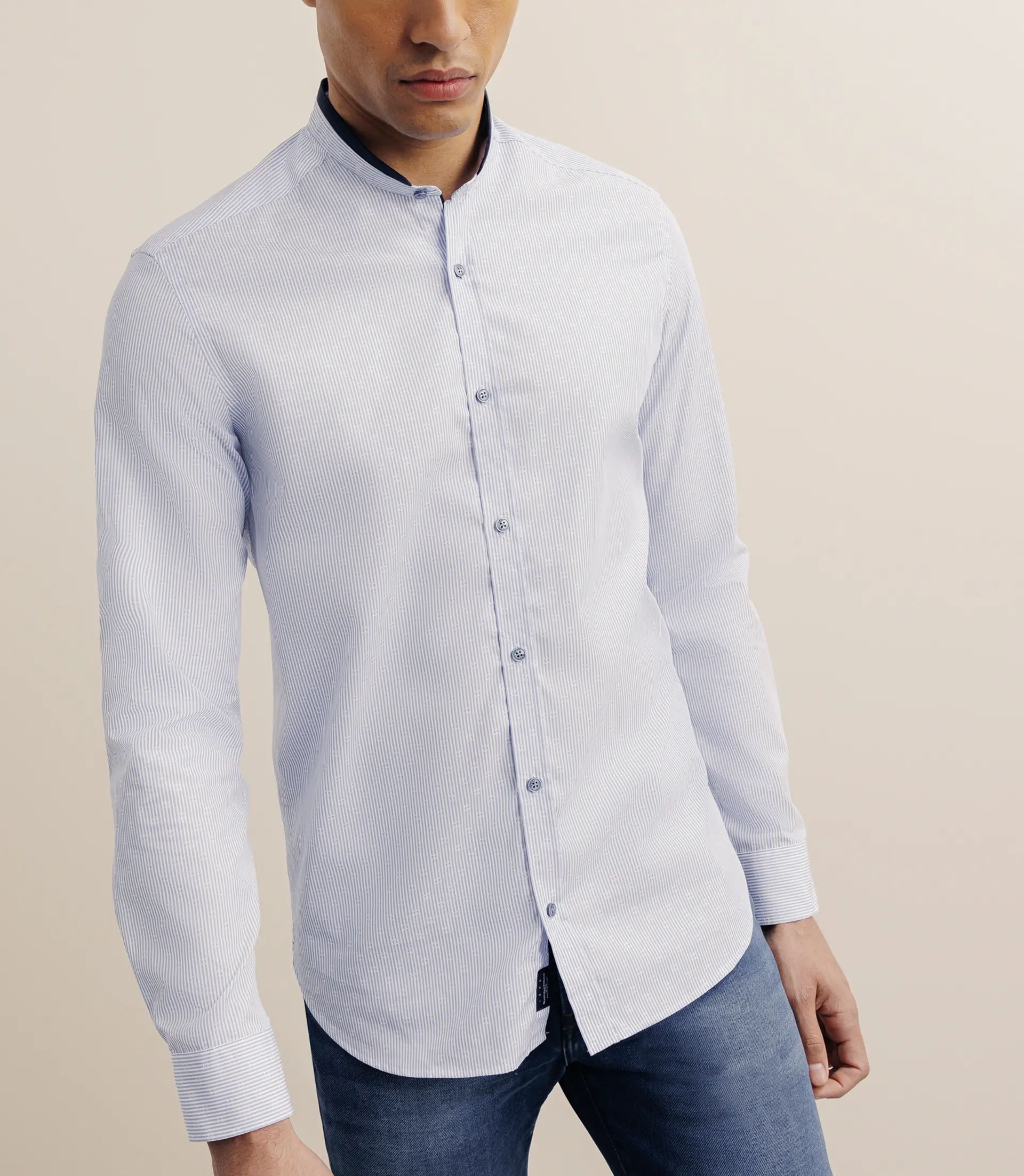 Chemise 100% coton bleue