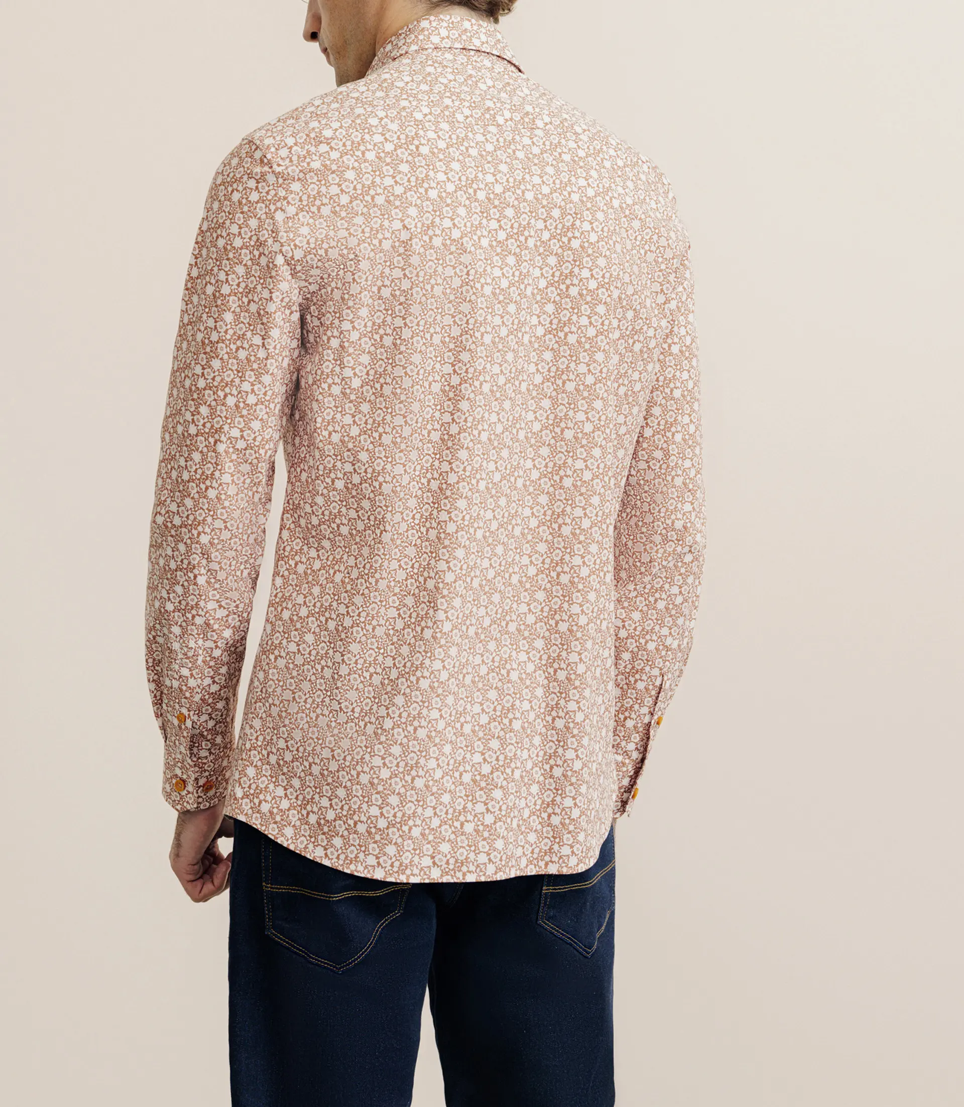 Chemise 100% coton orange - Image 4