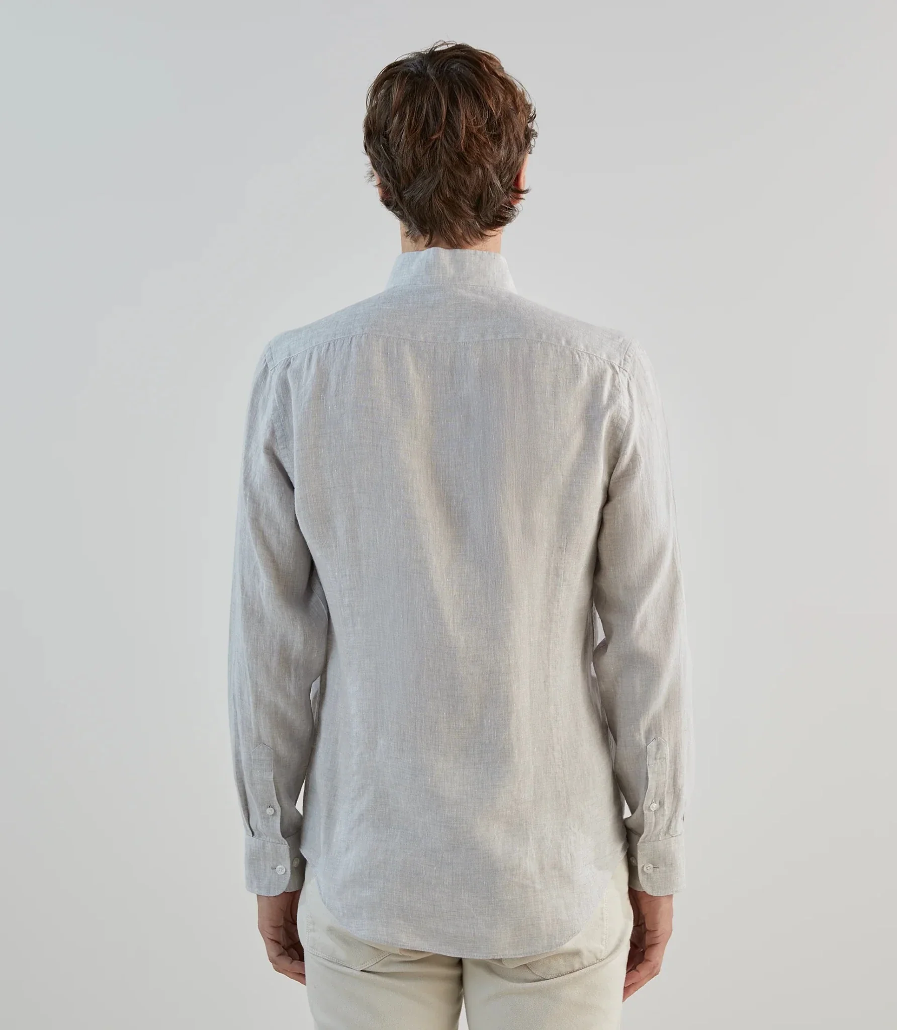 Chemise 100% lin grise - Image 4