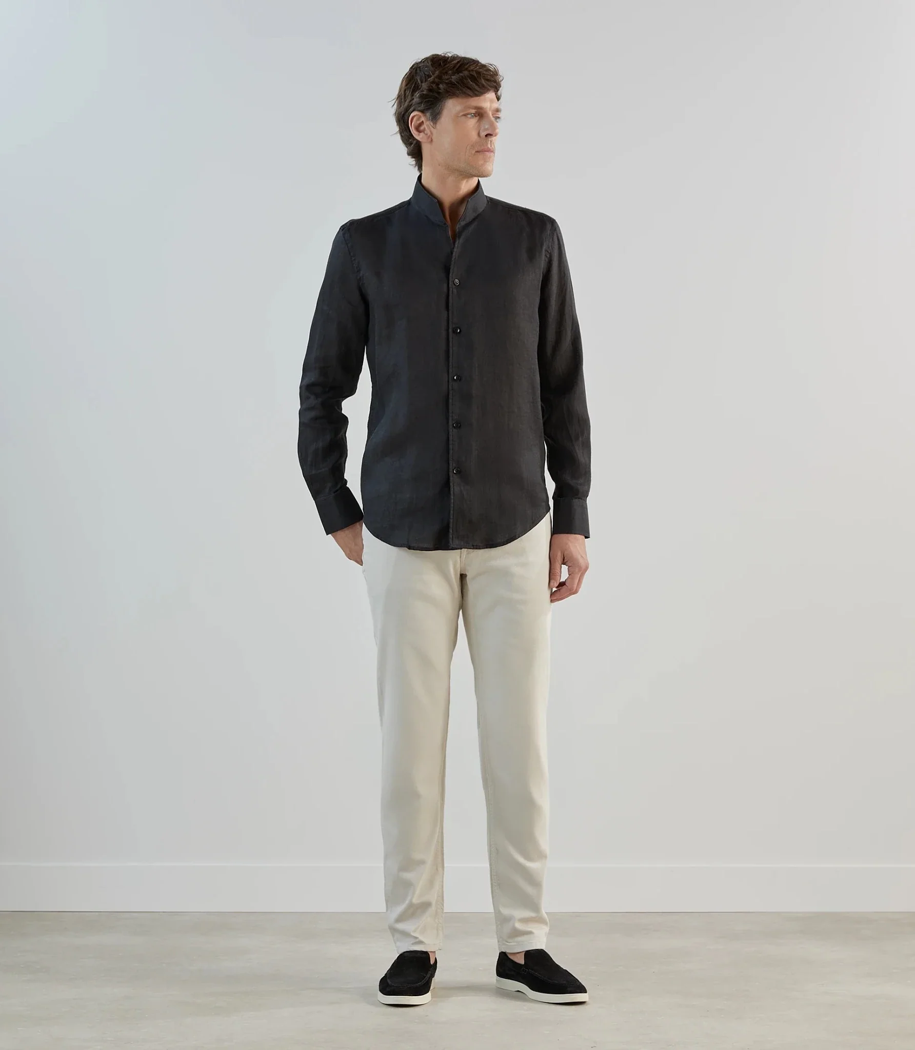 Chemise 100% lin noire - Image 3