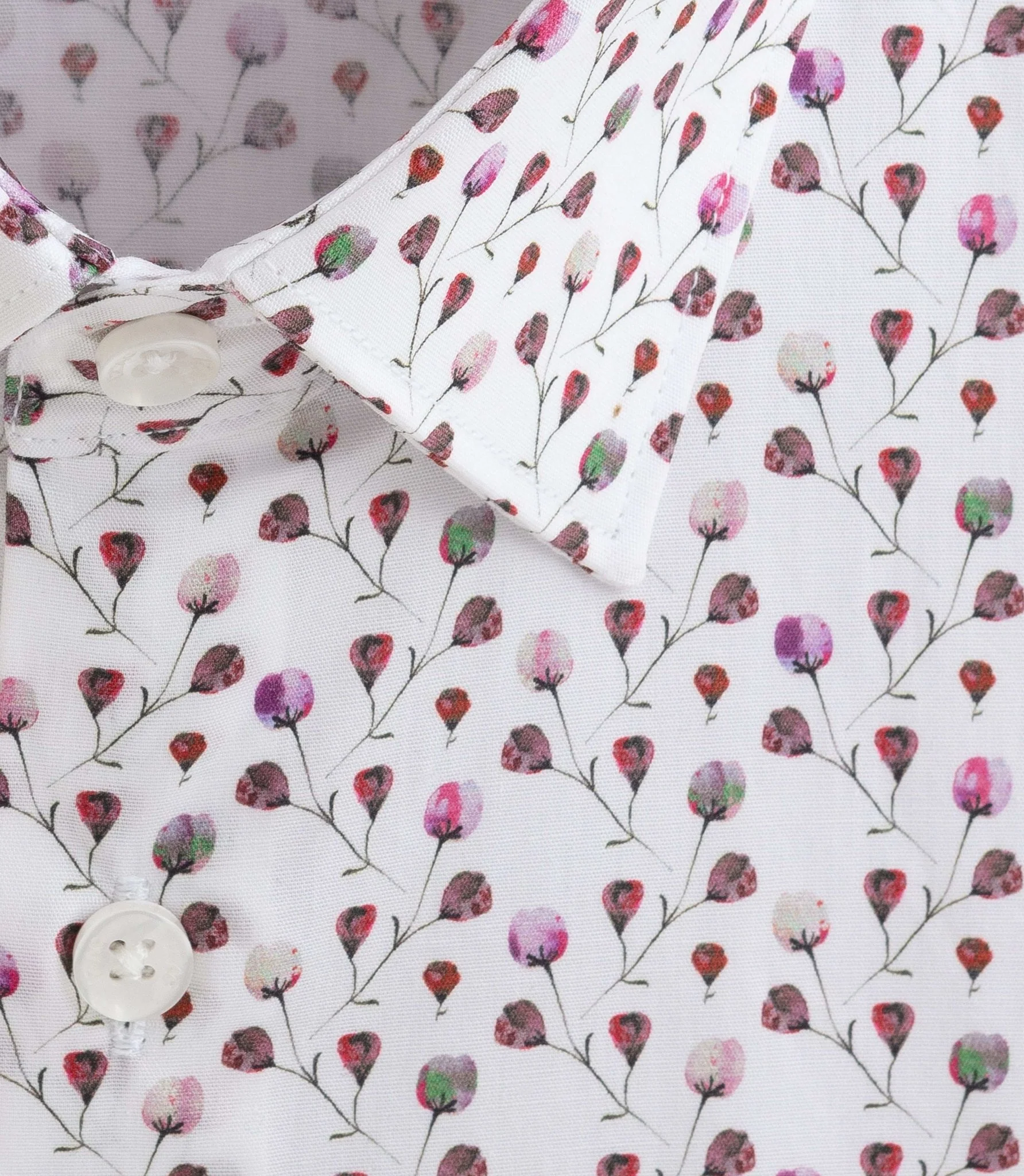 Chemise à imprimé floral blanc-bordeaux "Demis" - Image 2