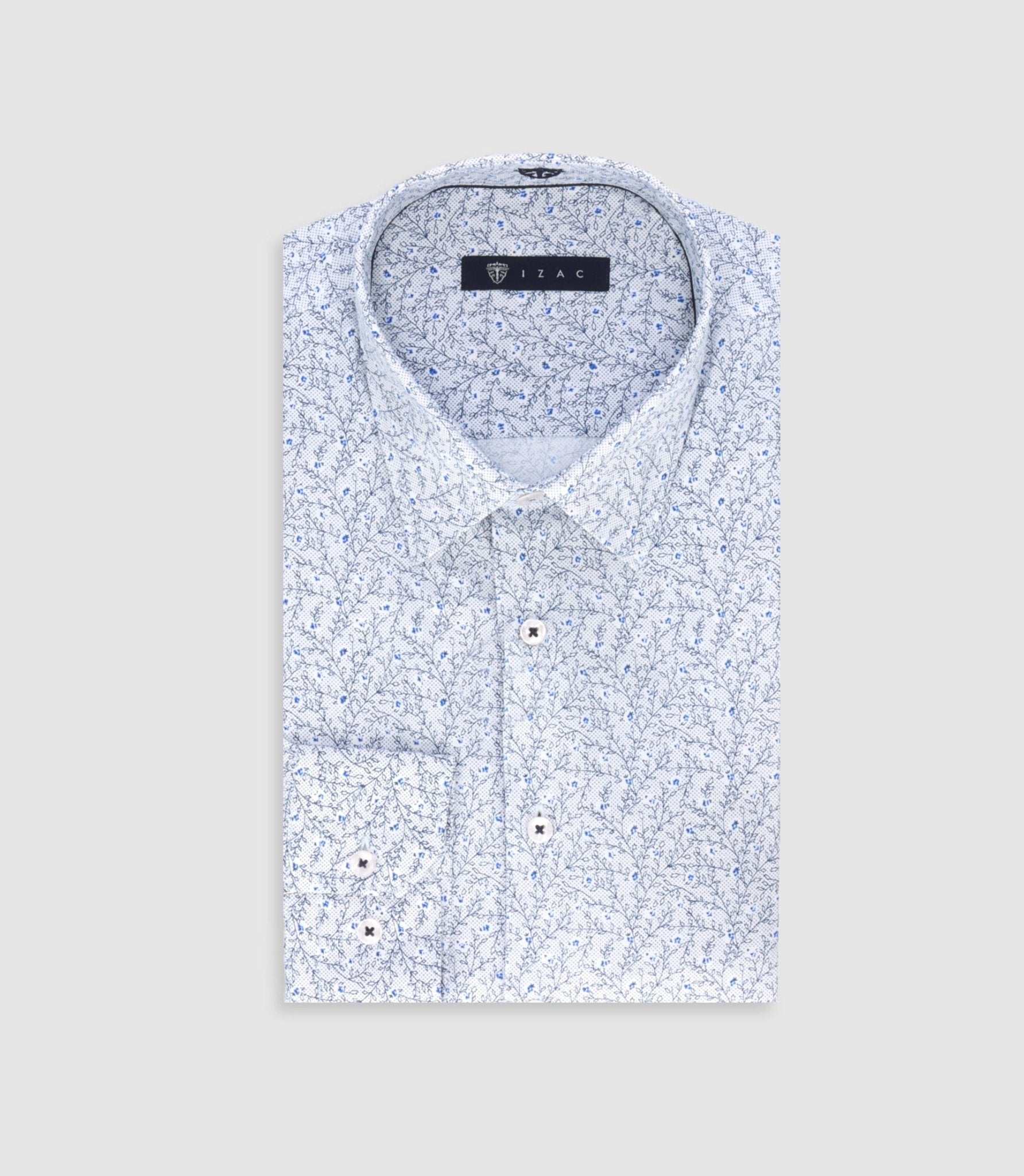 Chemise slim à imprimé floral marine MARECKOUT - Image 3