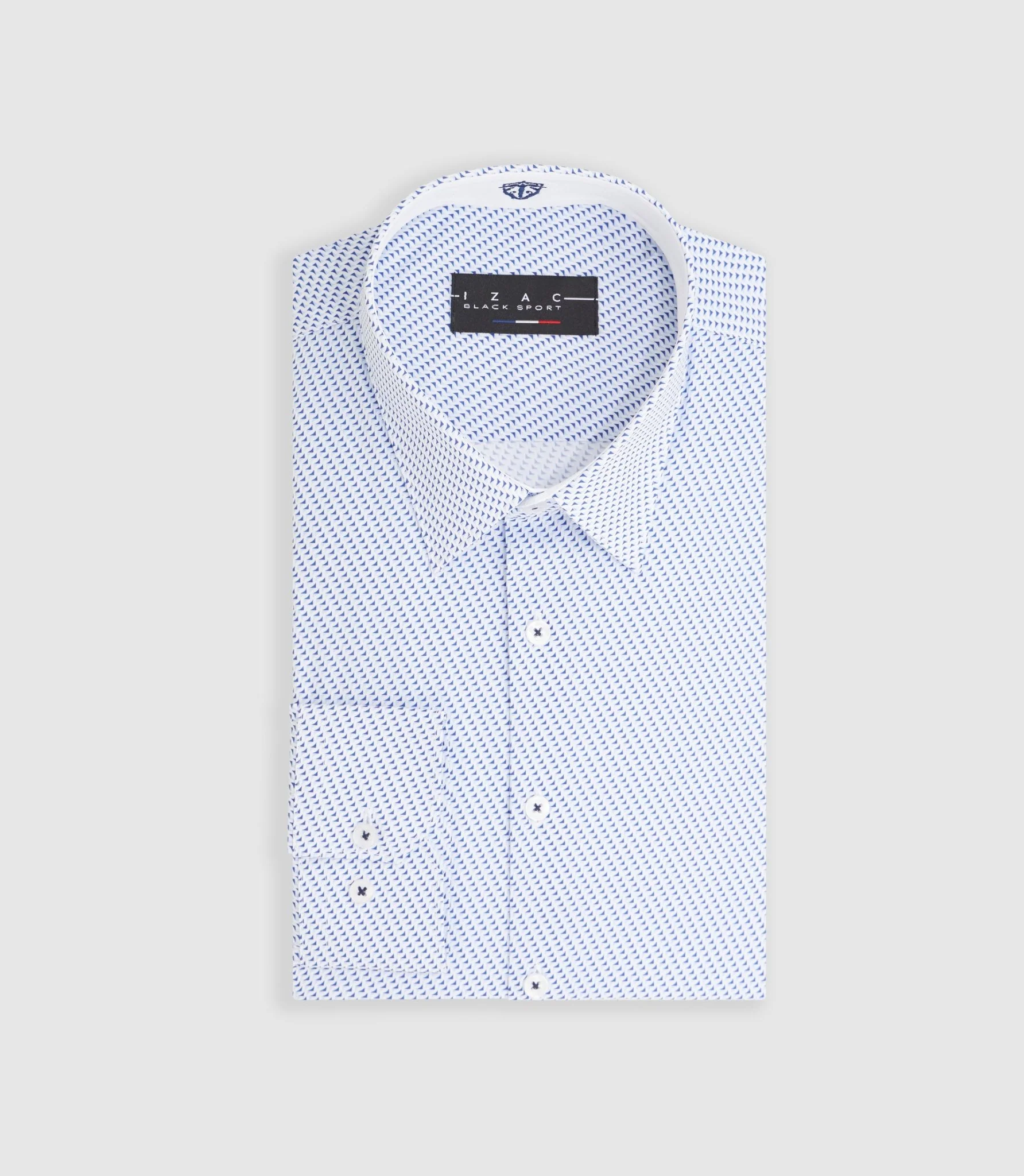 Chemise imprimée de micro motifs bleu "Mathis"
