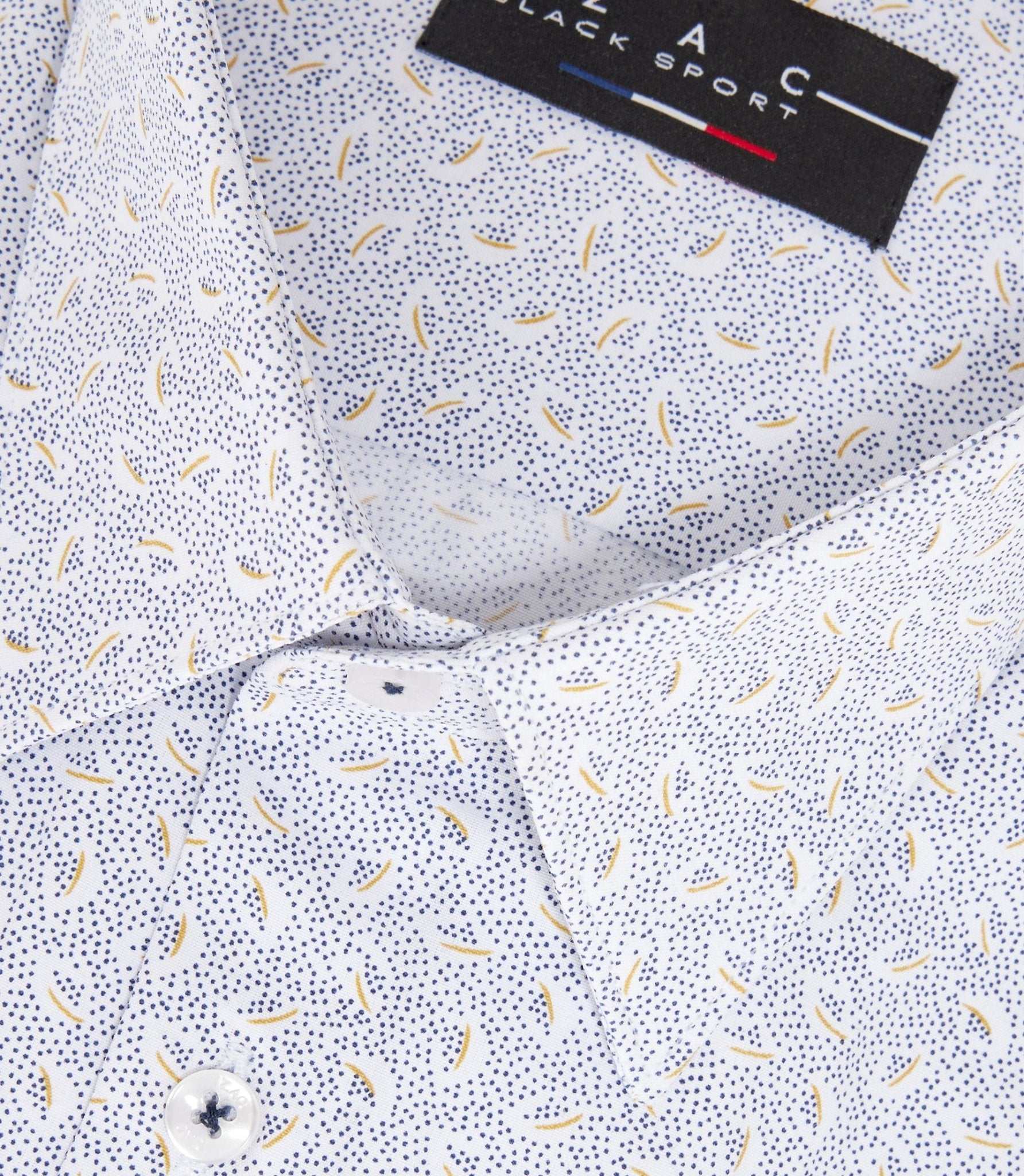 Chemise imprimée micro motifs jaune "Maturin" - Image 2