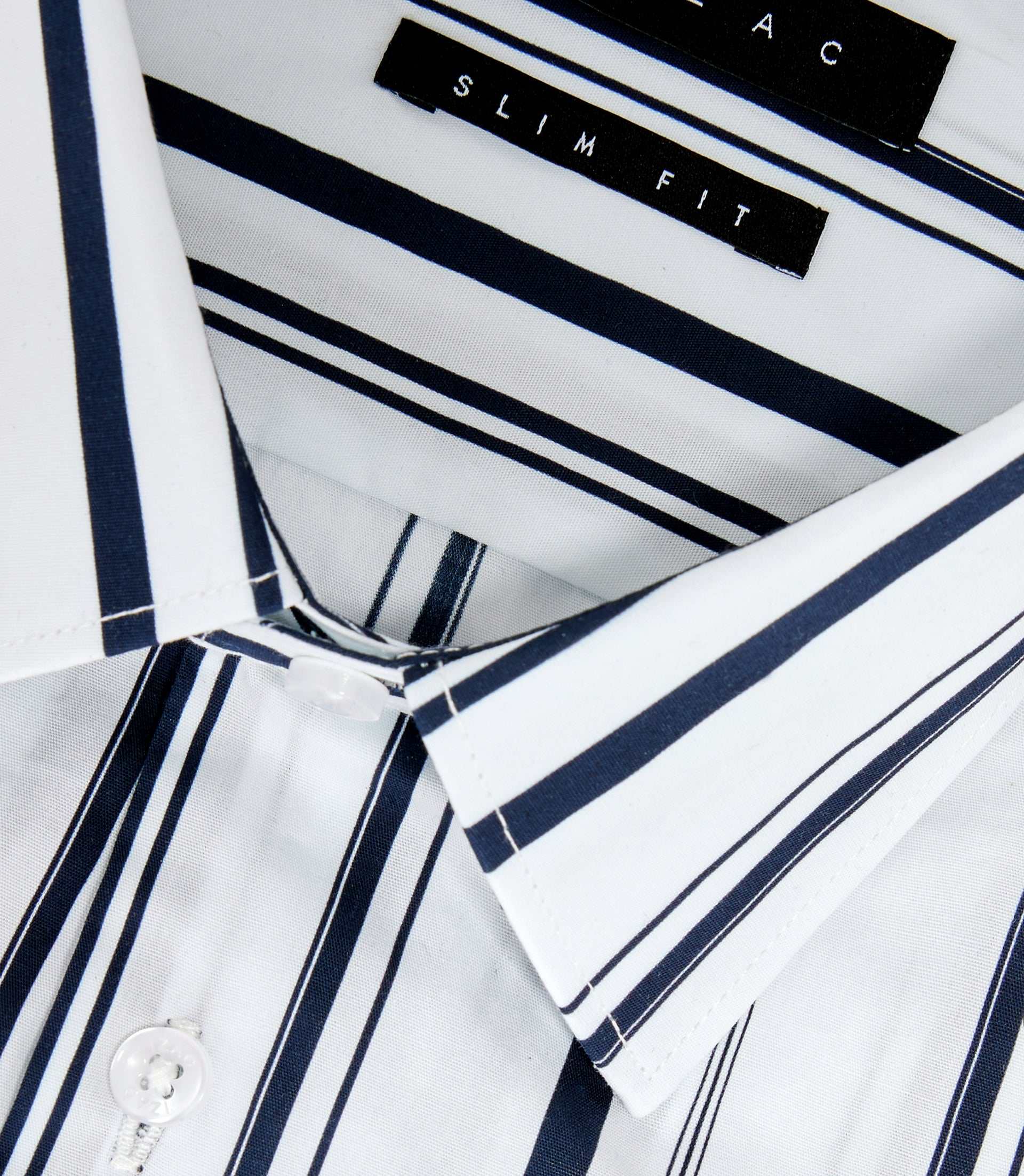Chemise à rayures blanche et marine "Manil" - Image 2