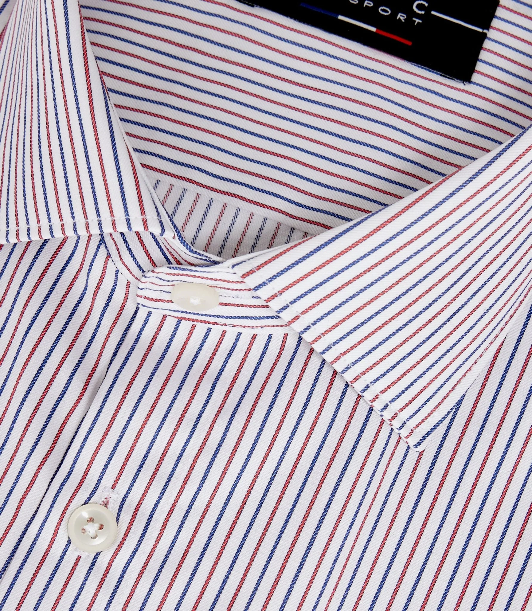 Chemise à rayures bleue et rouge "Mazen" - Image 2