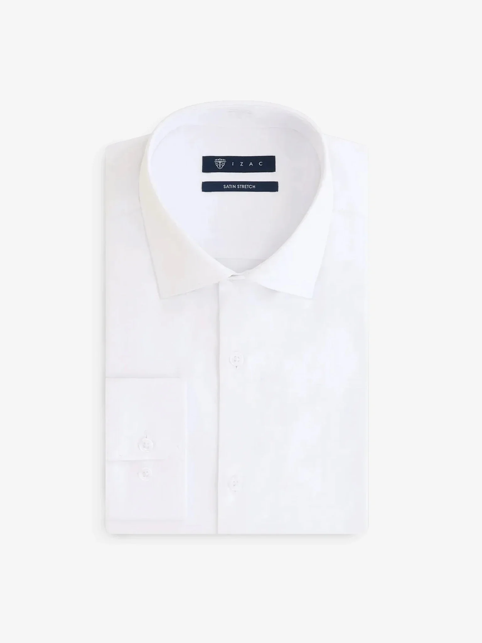 Chemise slim en satin de coton blanche - Image 2