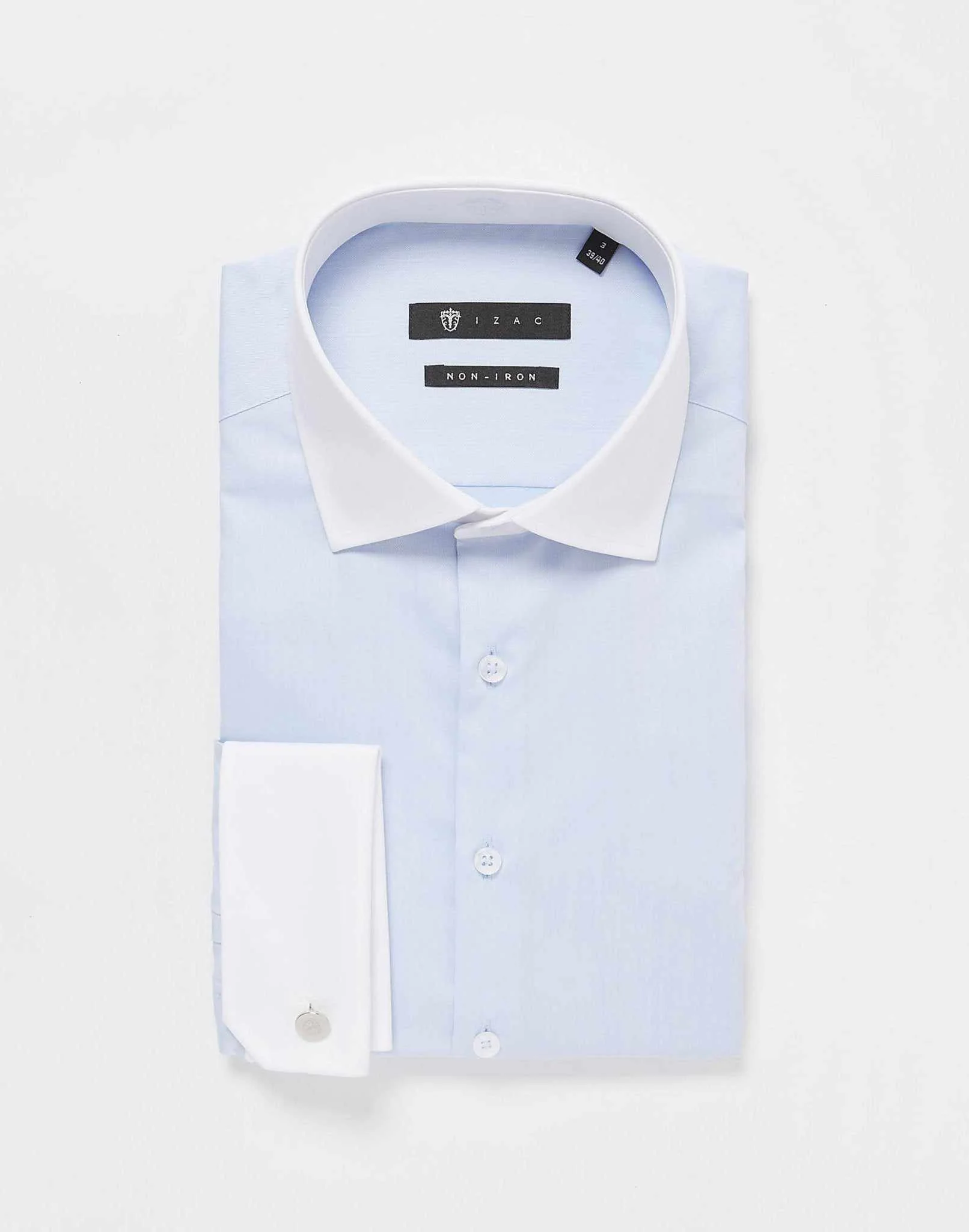 Chemise ajustée non-iron ciel