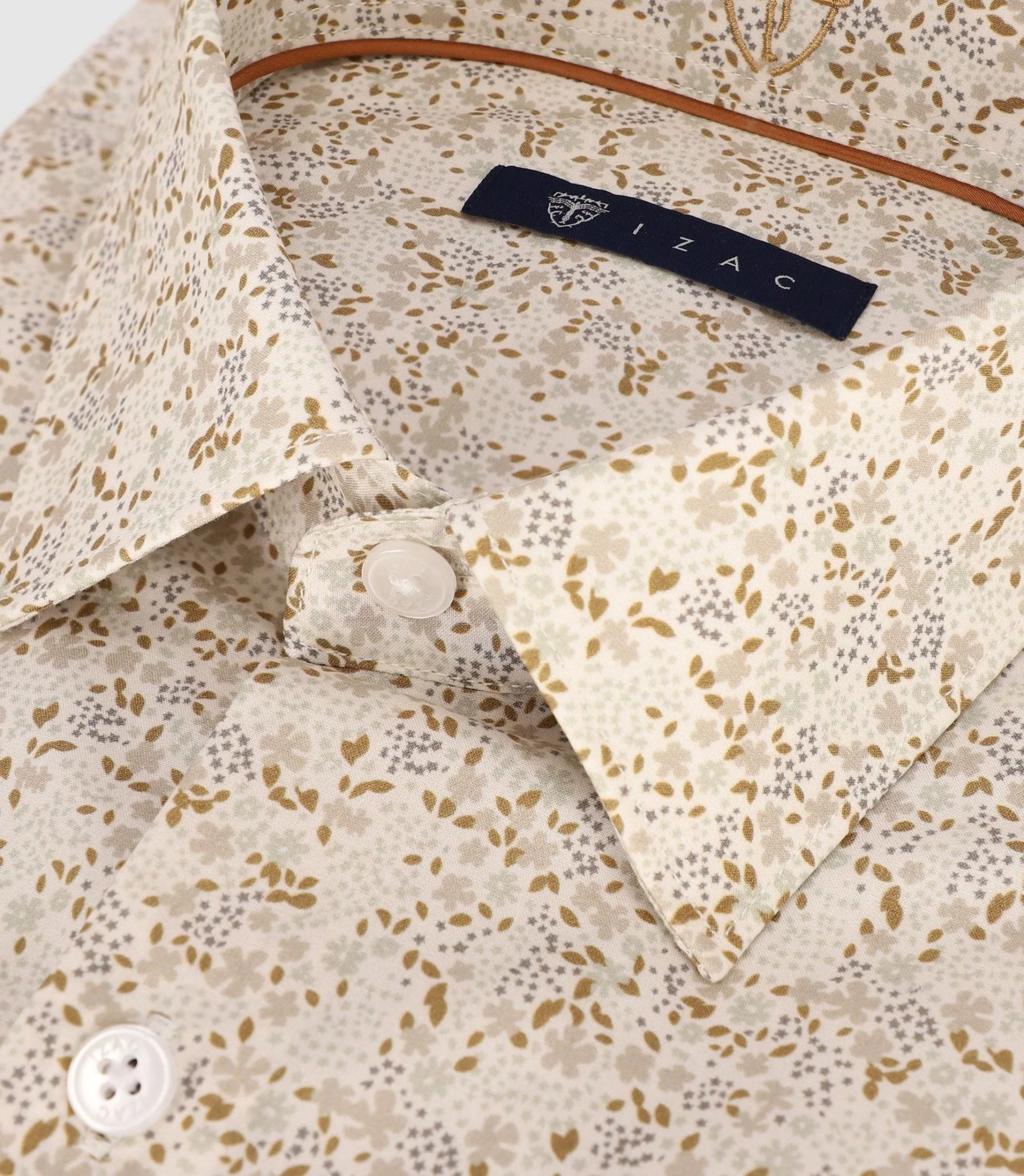 Chemise imprimée manches longues beige - Image 2
