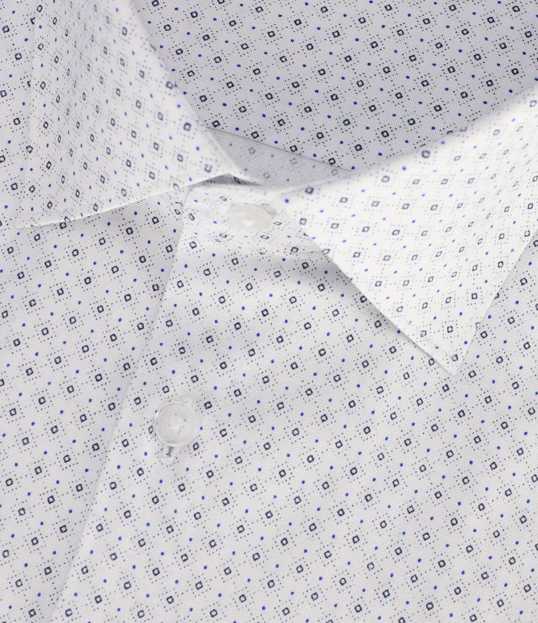 Chemise slim imprimée blanche et marine PAIGE - Image 2