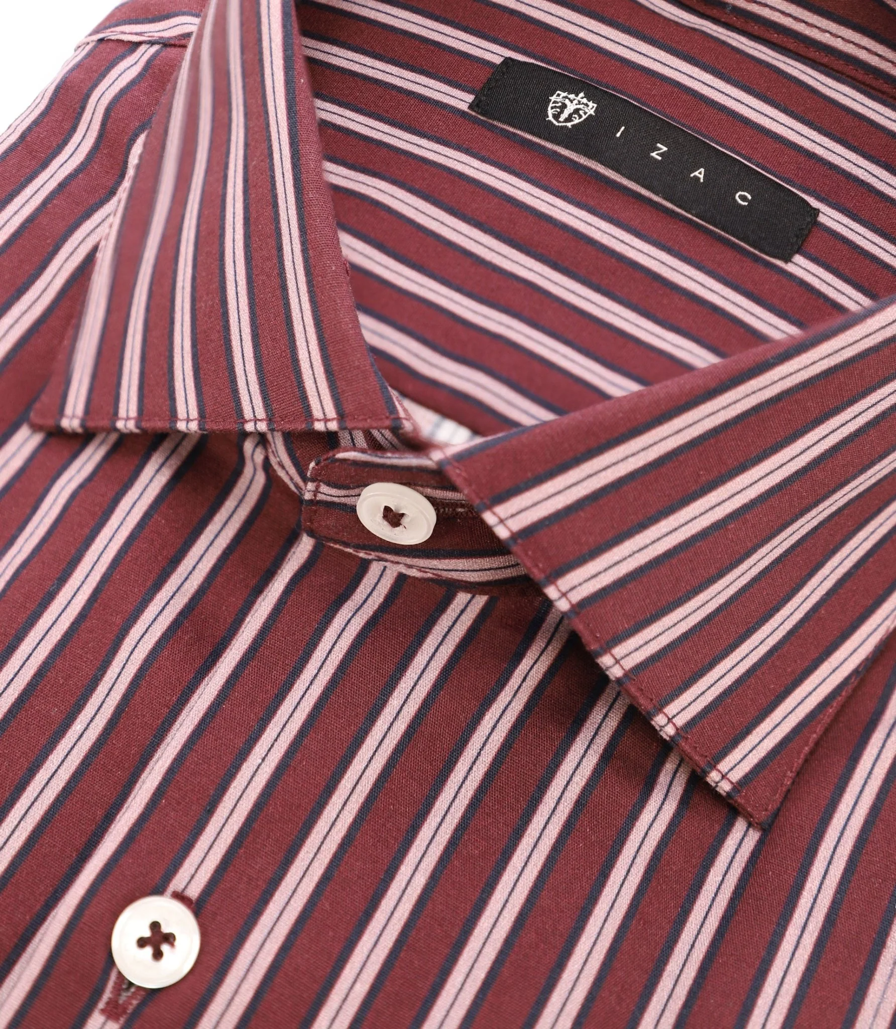 Chemise ajustée à rayures bordeaux - Image 2