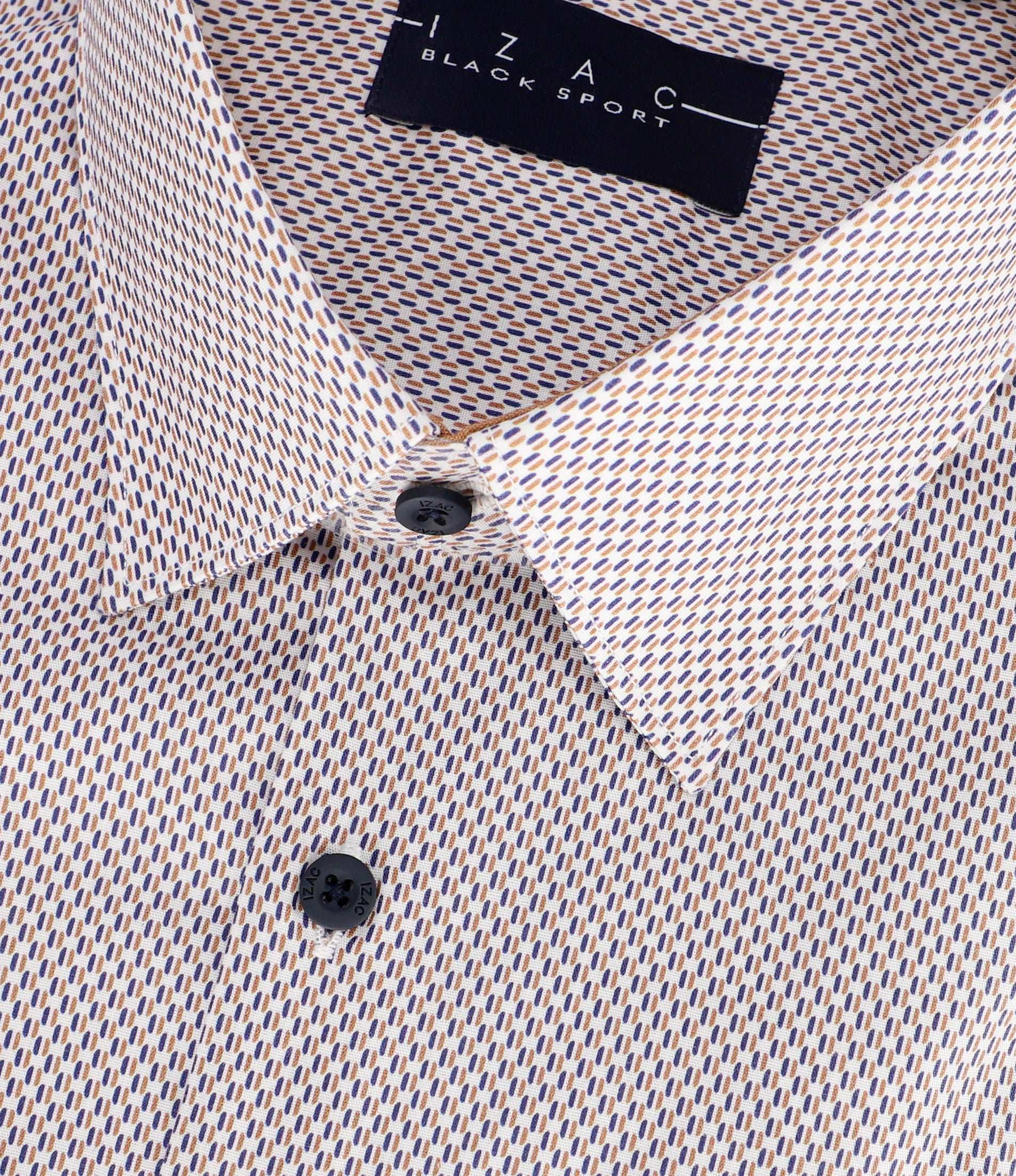Chemise ville imprimée camel marine PALMA - Image 2