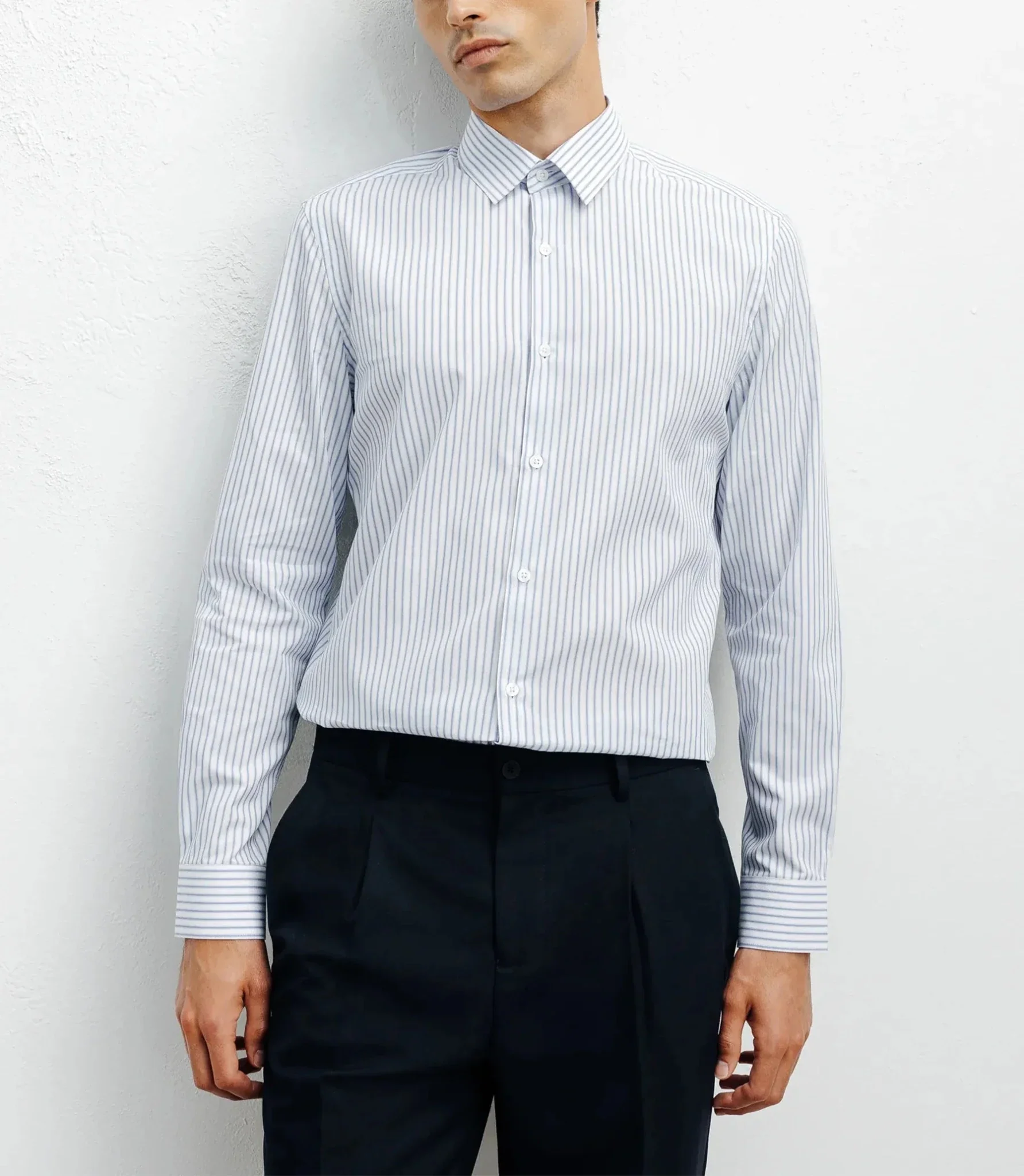 Chemise casual à rayures ciel