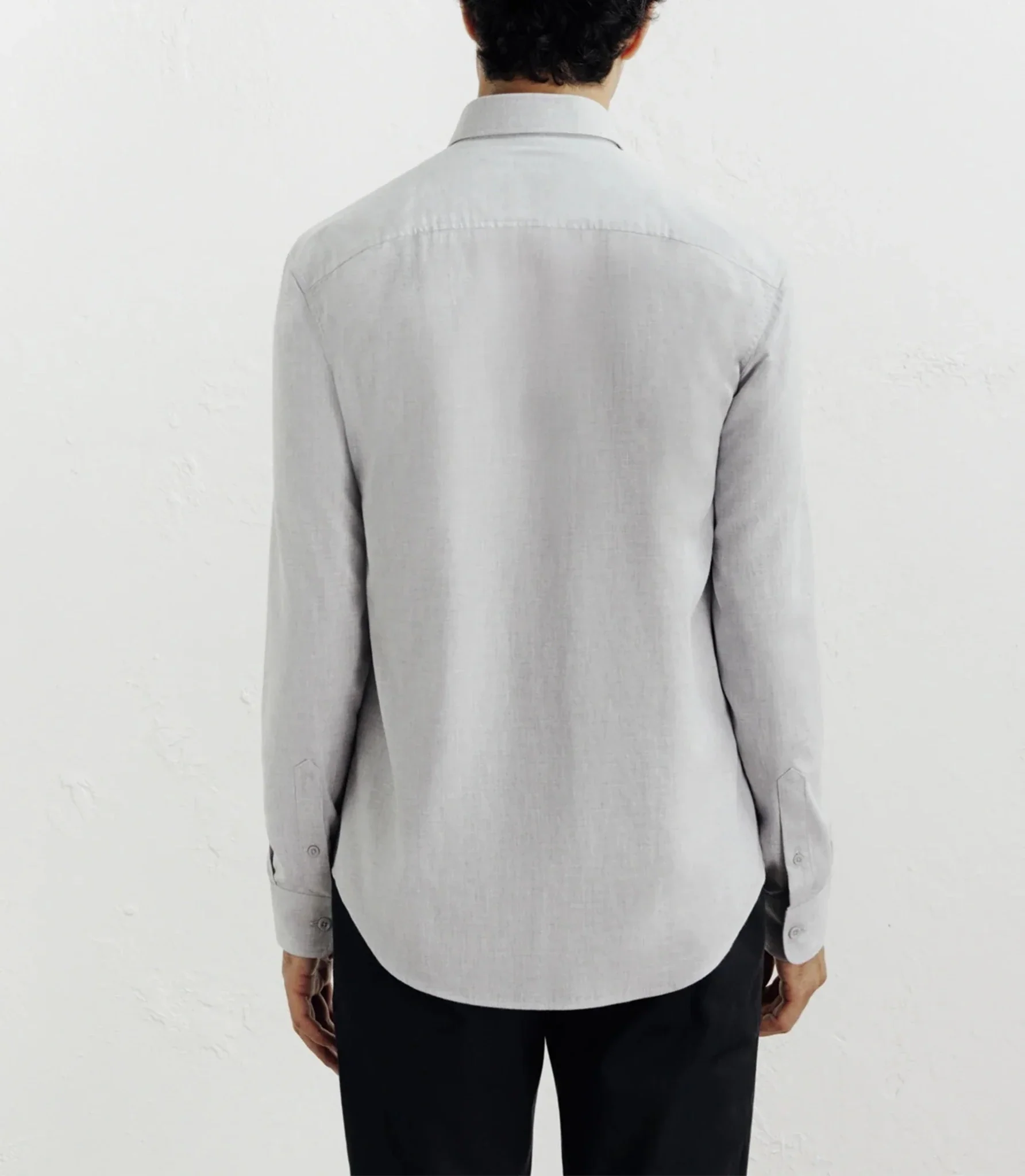 Chemise casual avec col boutonné grise - Image 4
