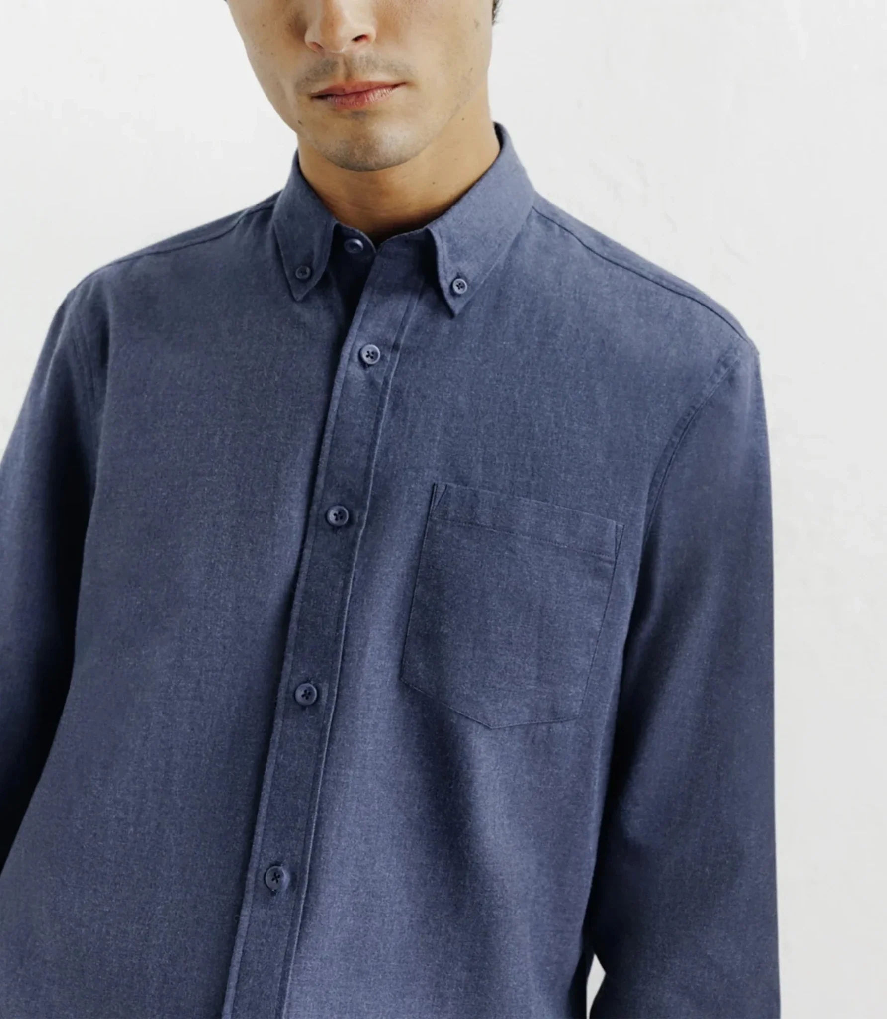 Chemise casual avec col boutonné marine - Image 2