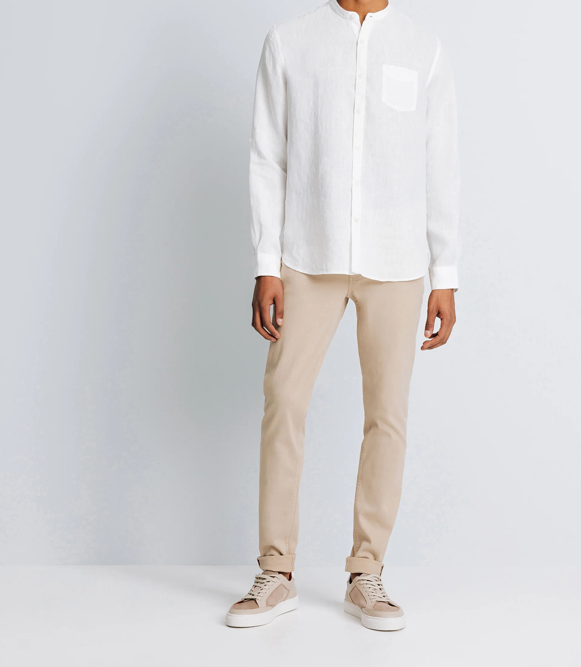 Chemise casual en lin blanche