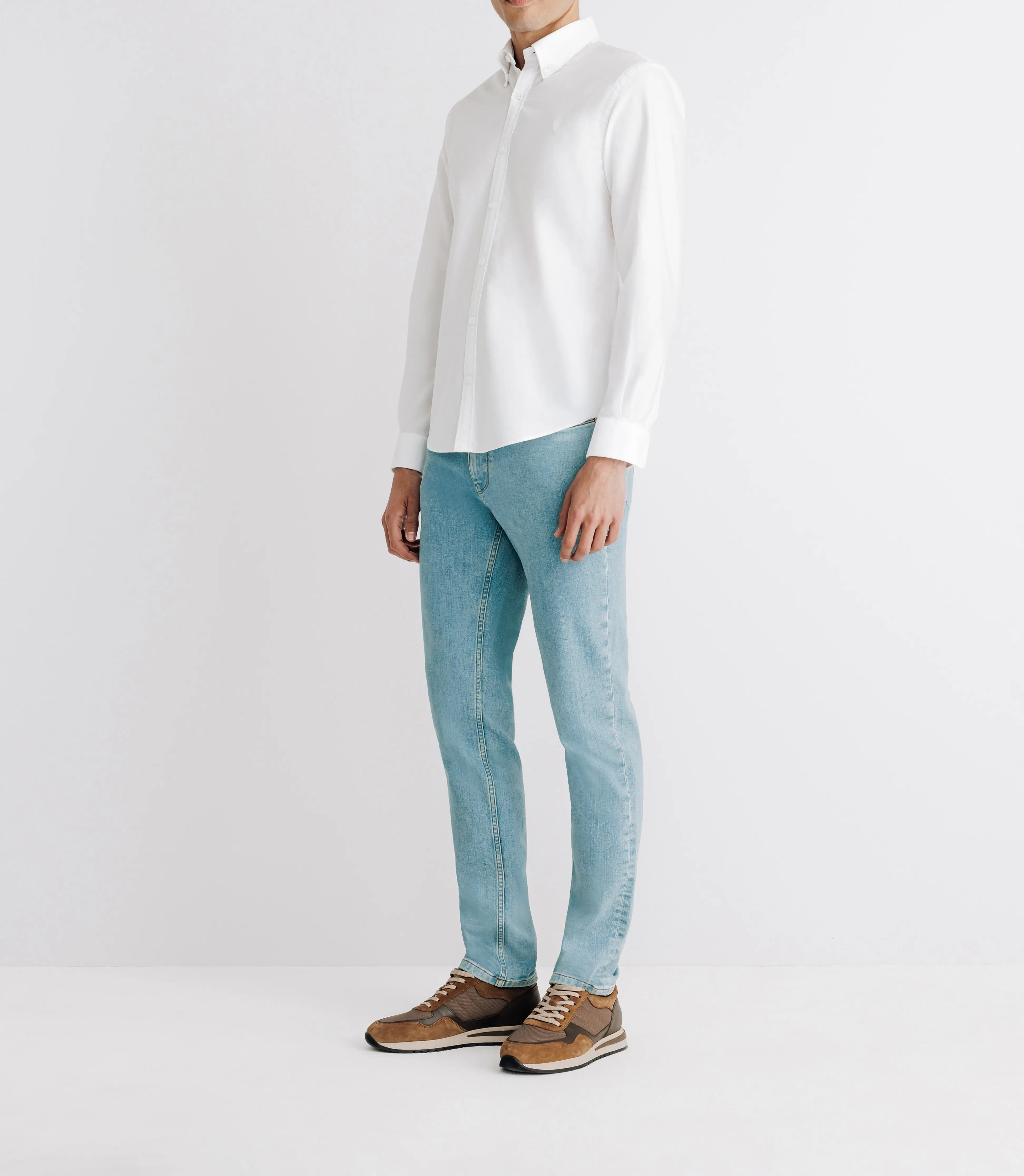 Chemise avec col boutonné blanche