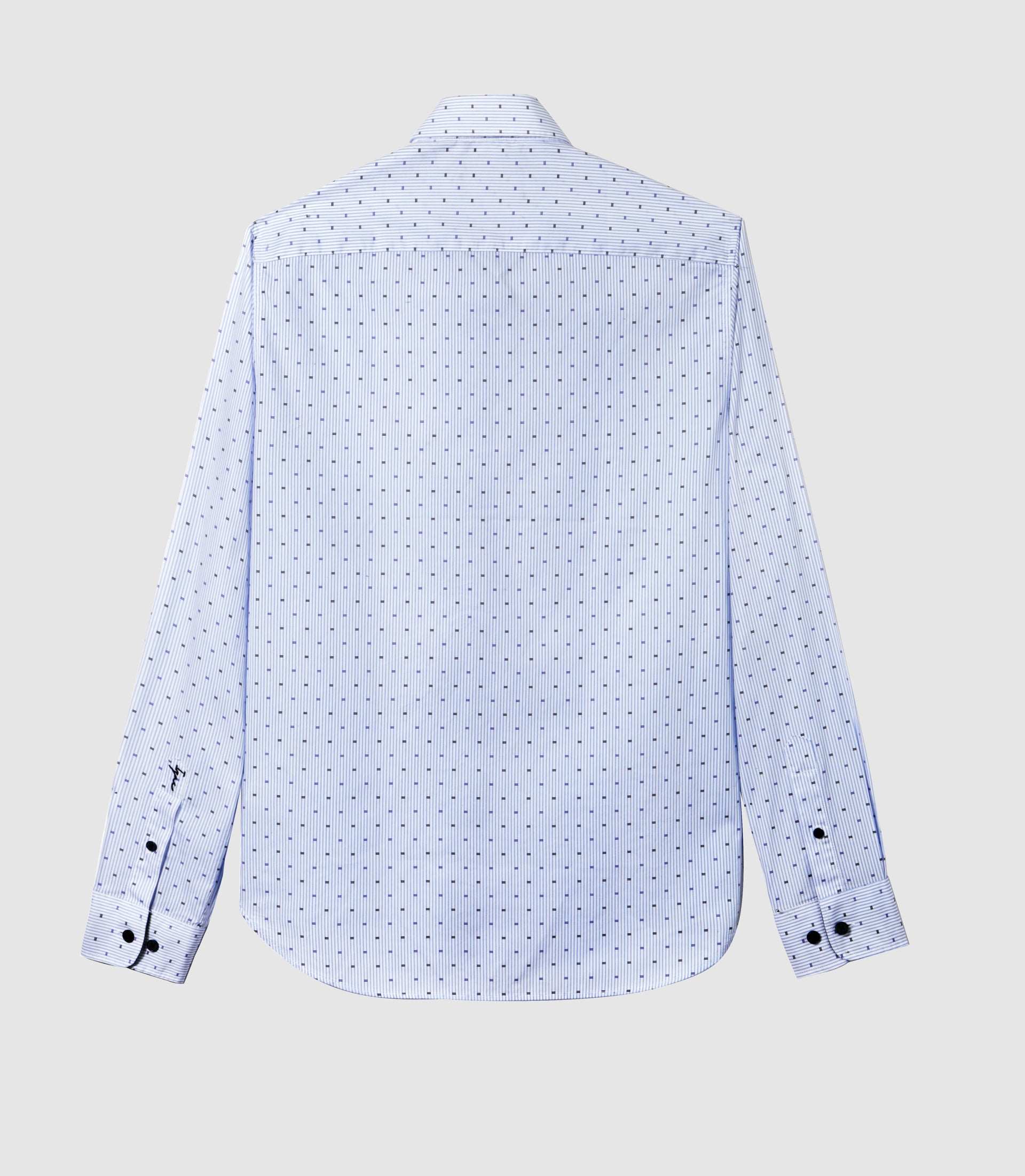 Chemise casual imprimée bleue - Image 3