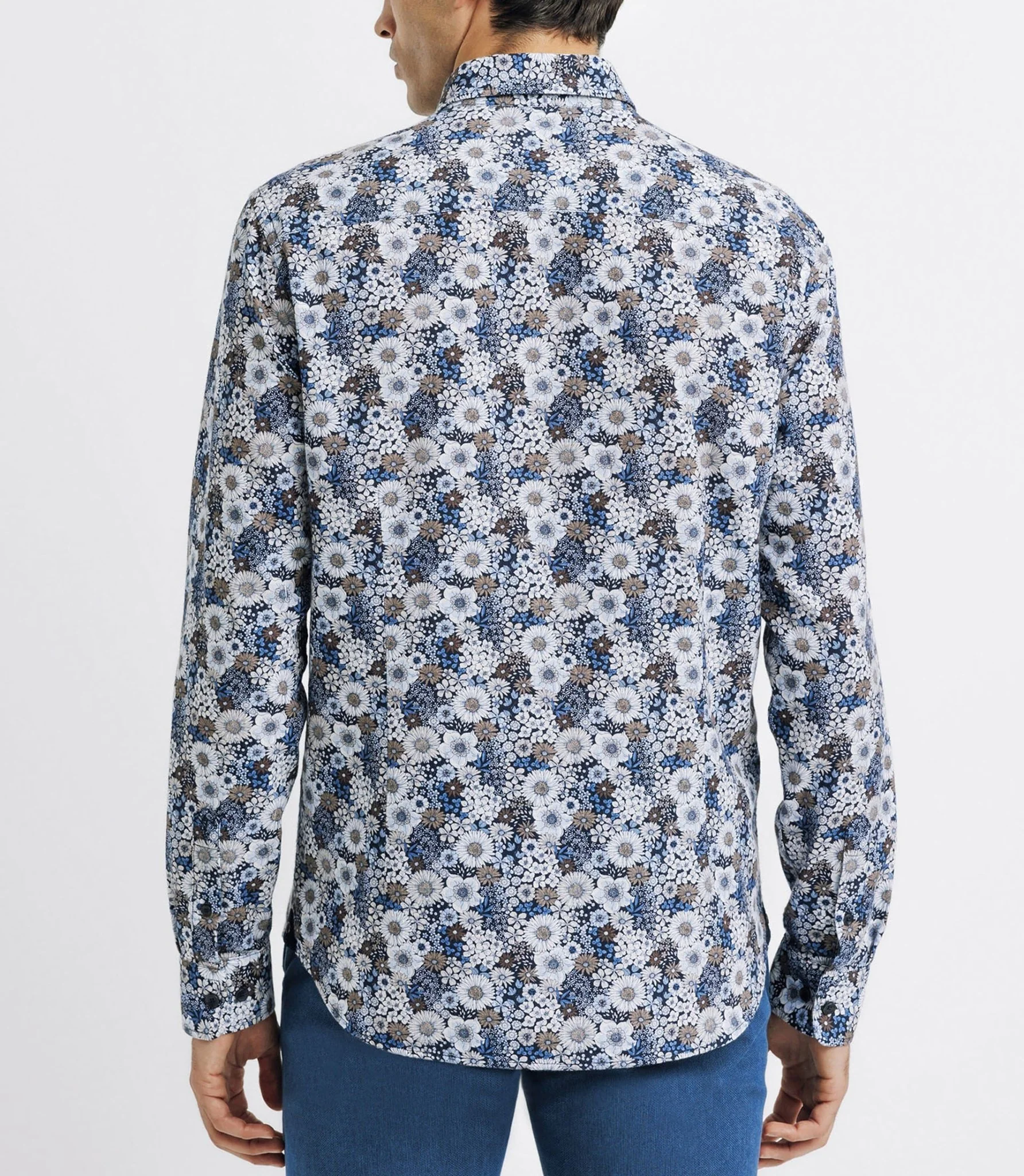Chemise casual fleurie bleue - Image 3