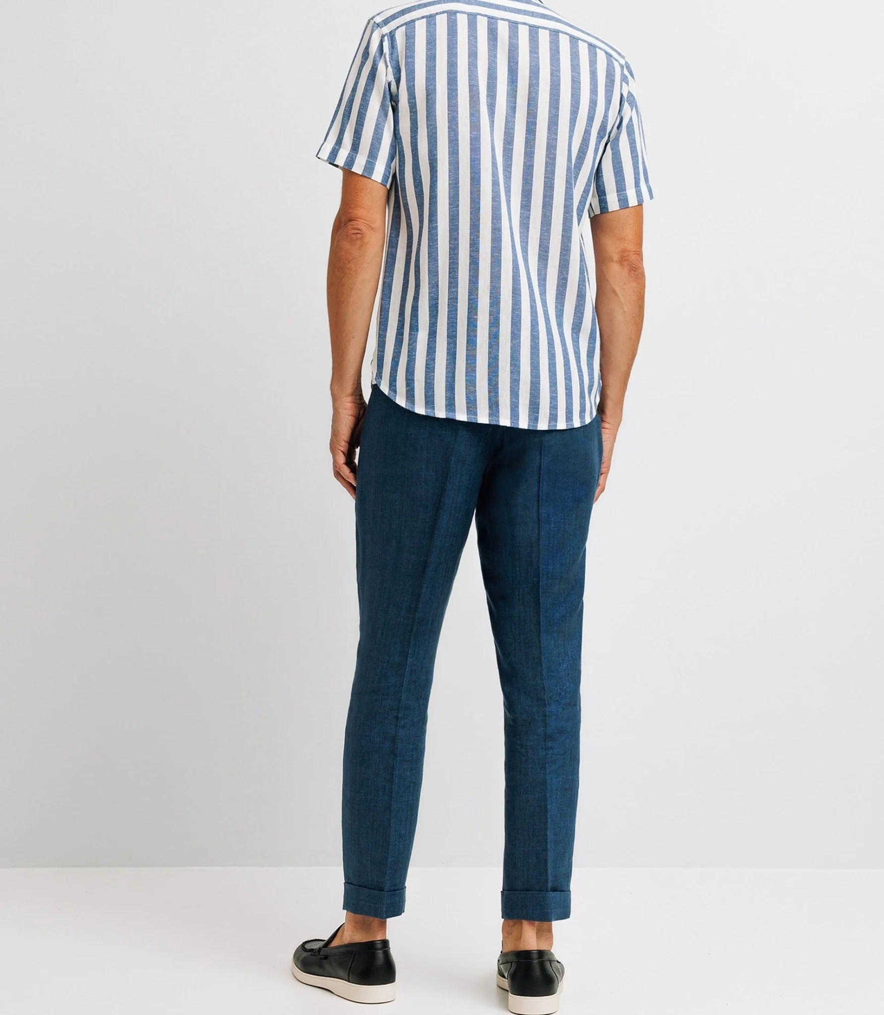 Chemise casual rayée bleue - Image 3