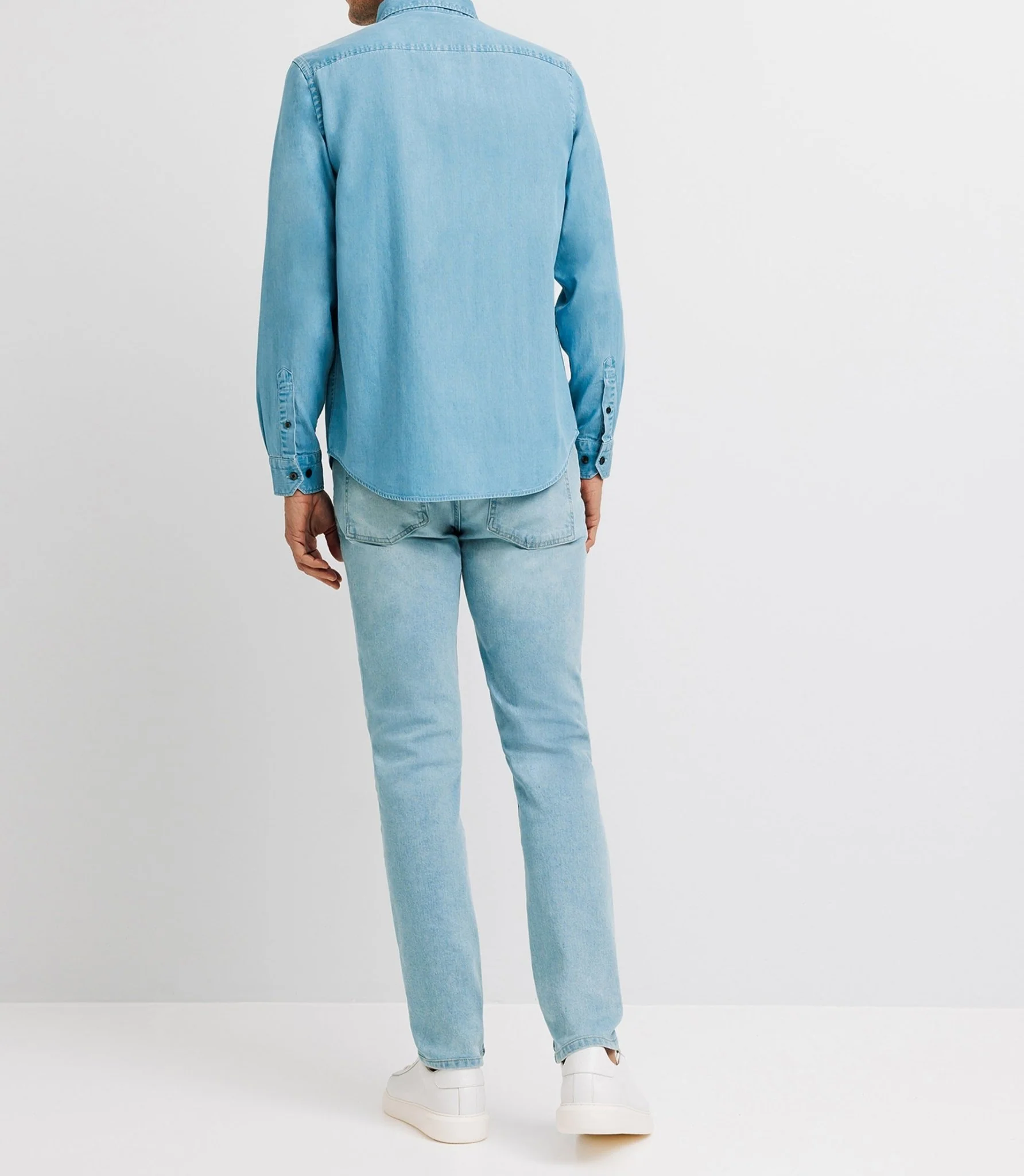 Chemise casual droite bleue - Image 3