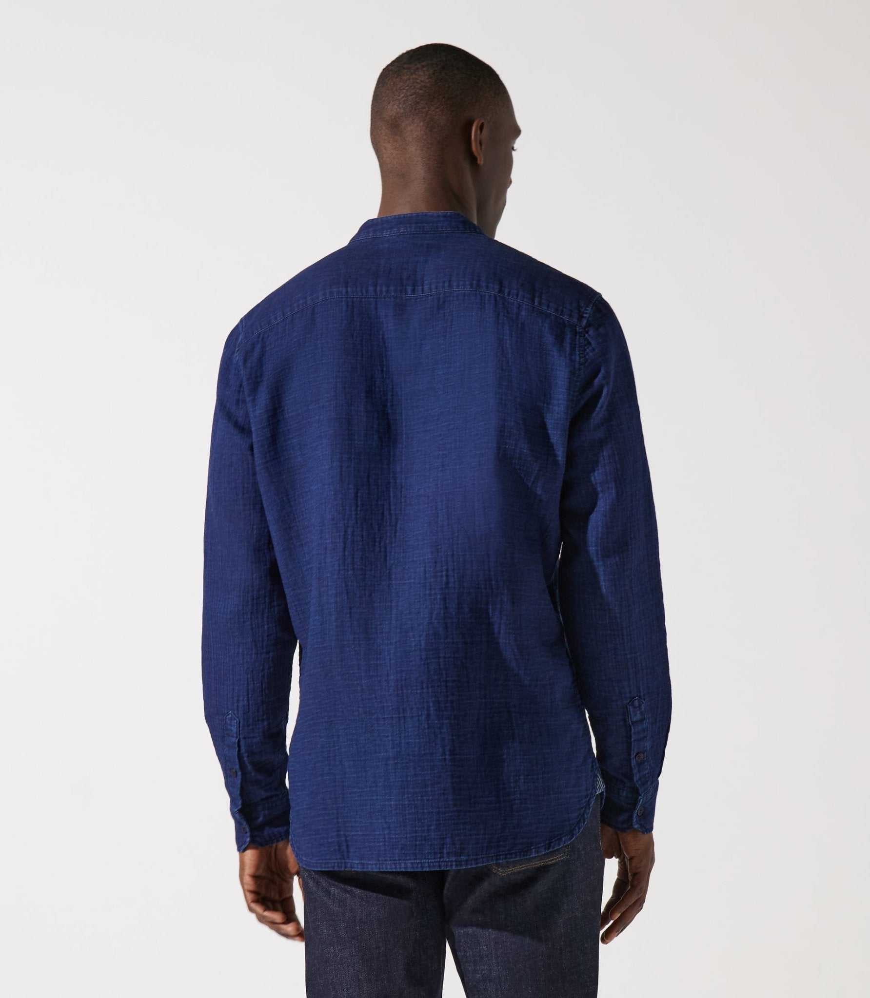 Chemise col mao bleu JEREMI - Image 3