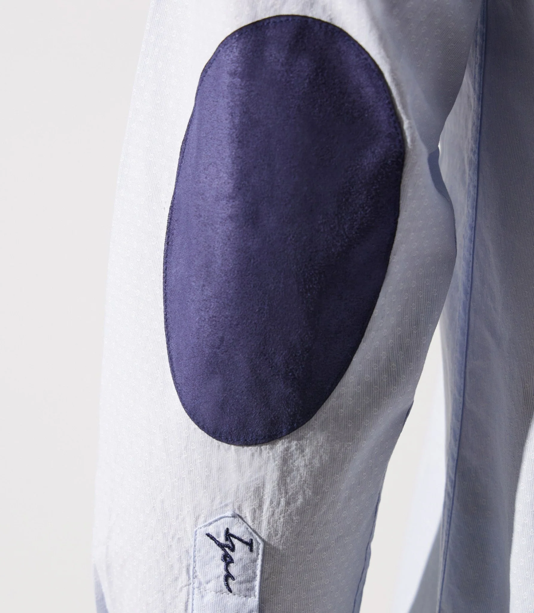 Chemise col mao à coudières bleu ciel et marine JOYBT - Image 3