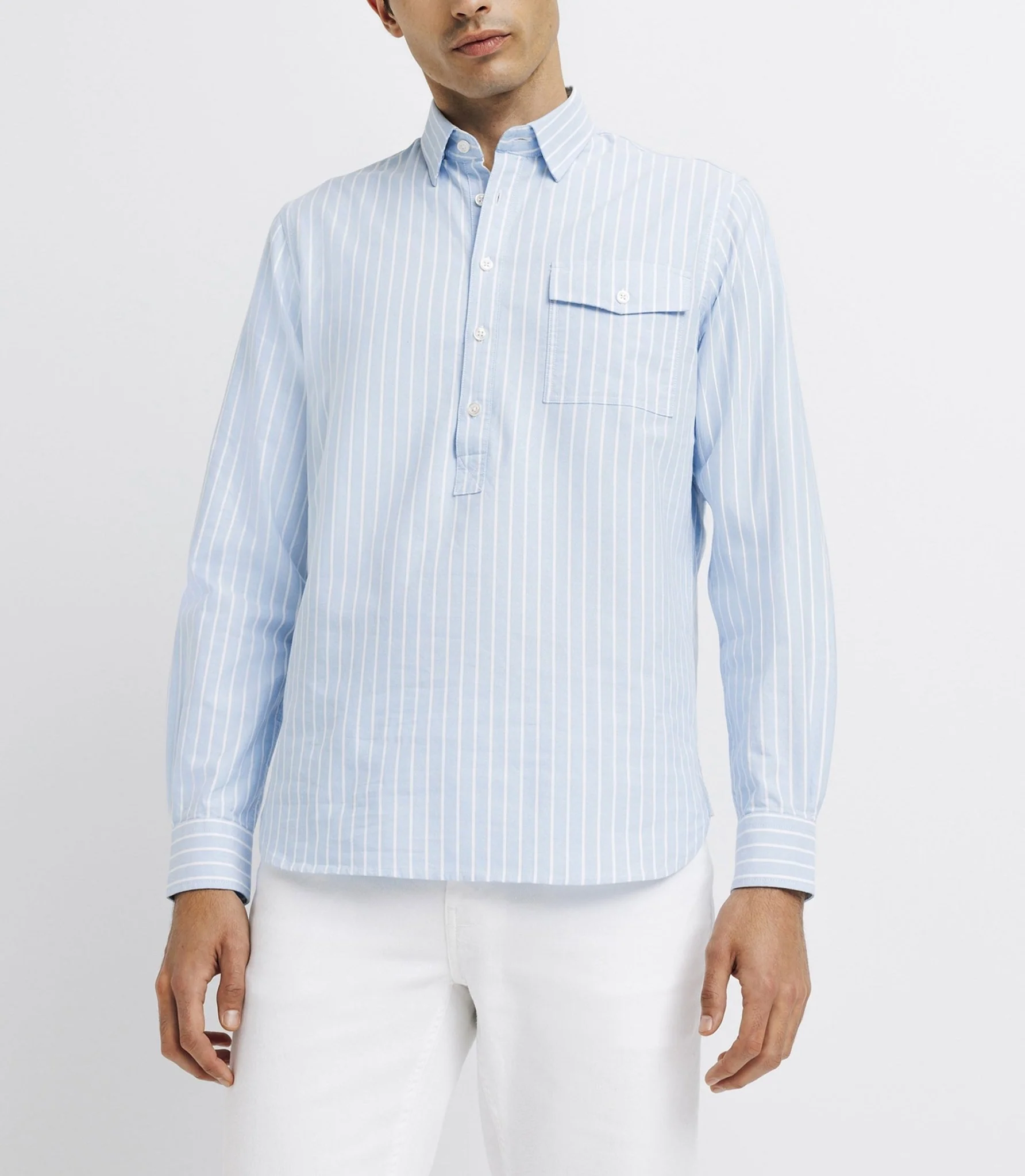 Chemise casual polo ciel - Image 3
