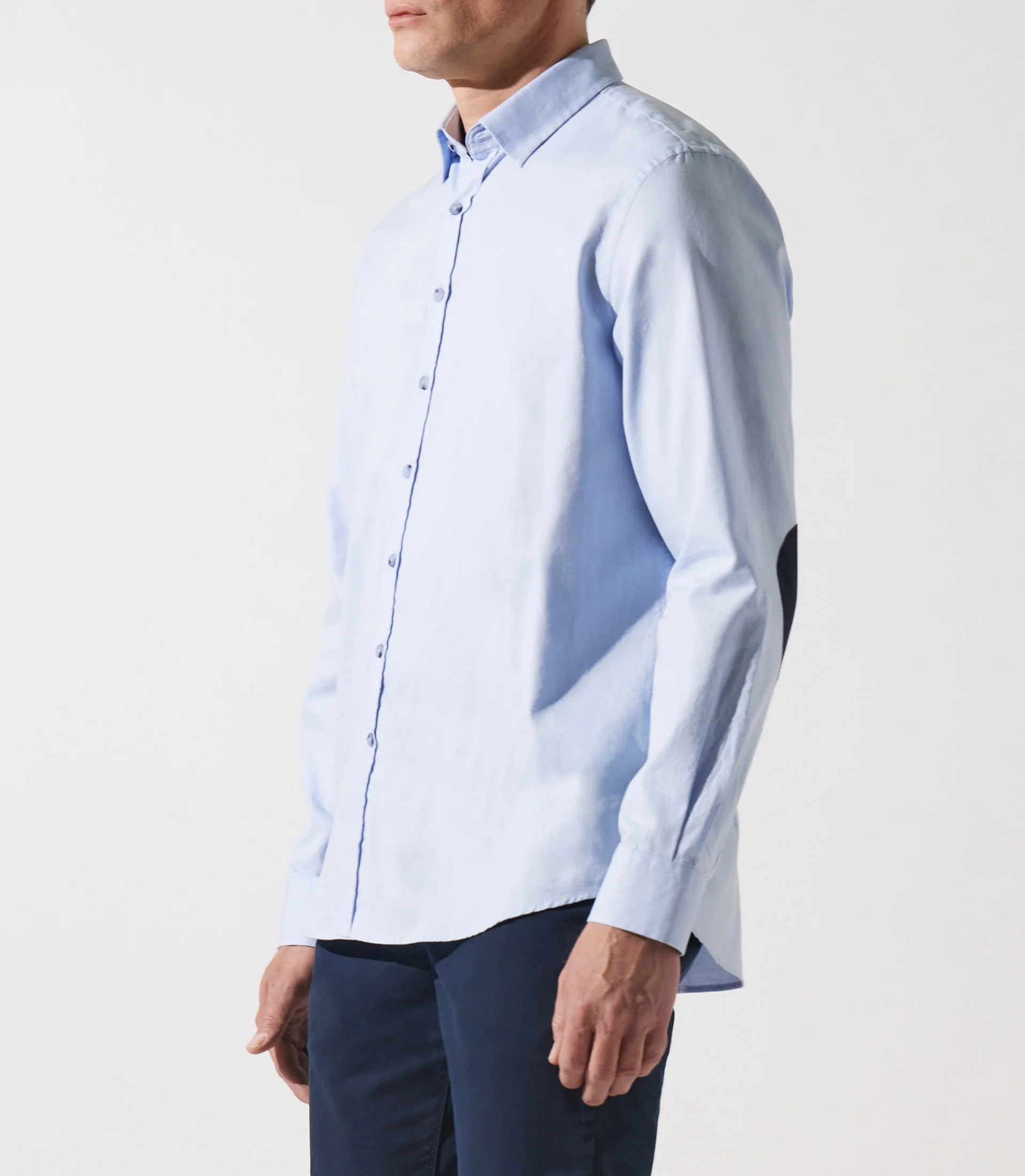 Chemise droite à coudières bleu ciel JANIS