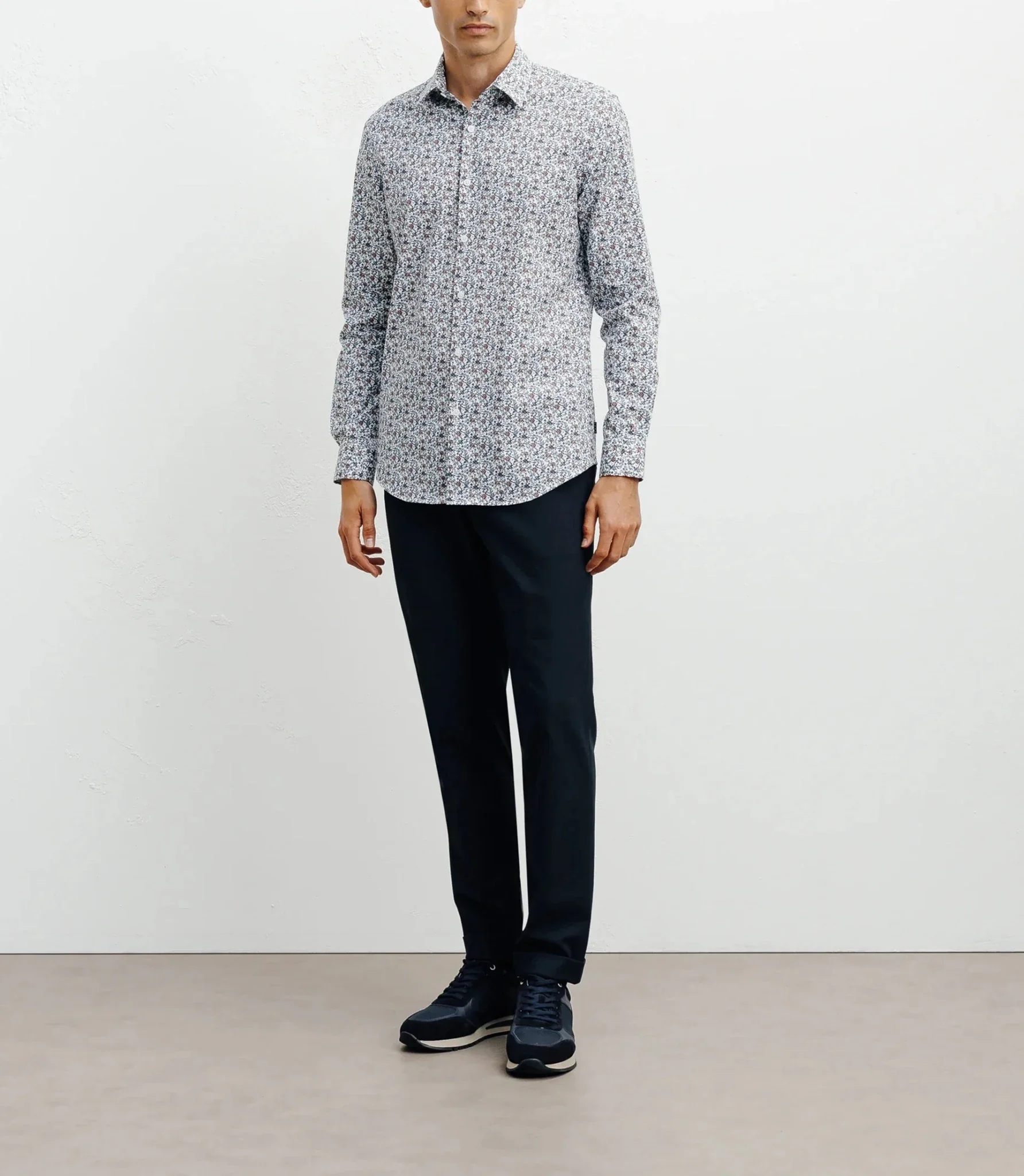 Chemise casual imprimé fleurs bleu - Image 3