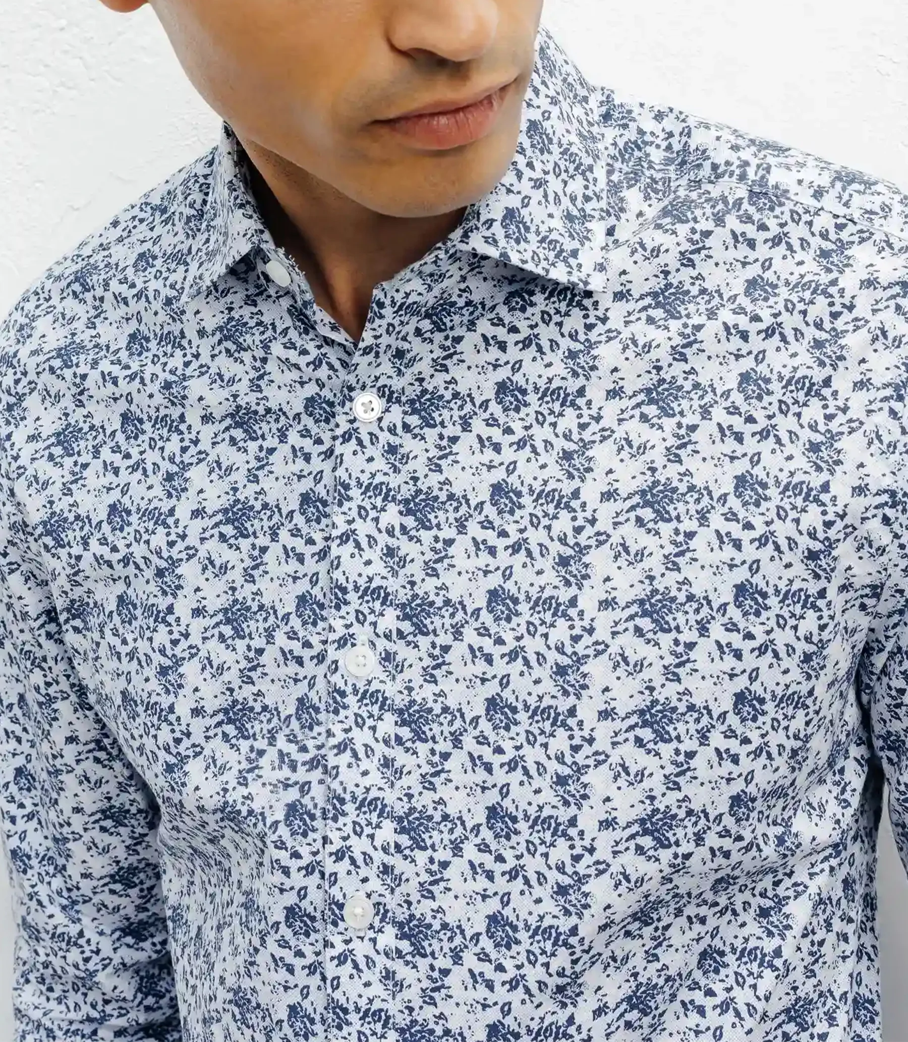 Chemise casual imprimé fleurs ciel - Image 2