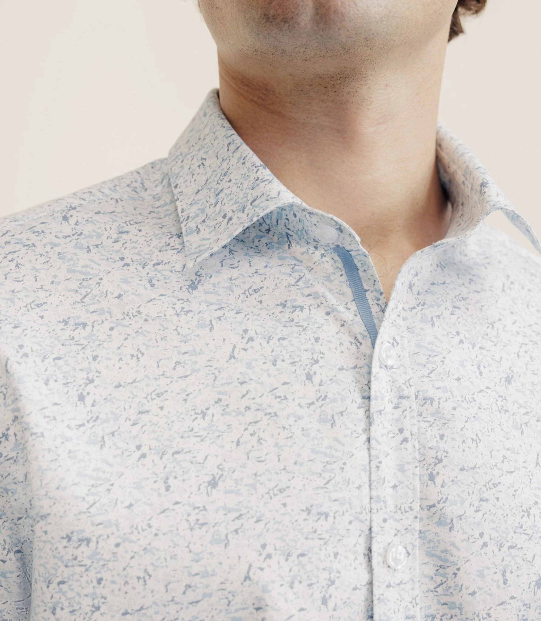 Chemise casual imprimée bleue - Image 2