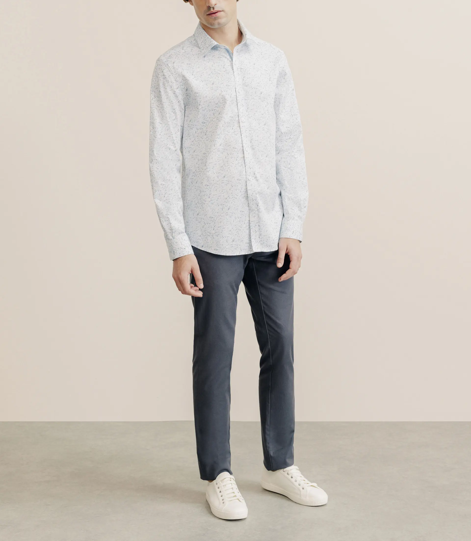 Chemise casual imprimée bleue - Image 3