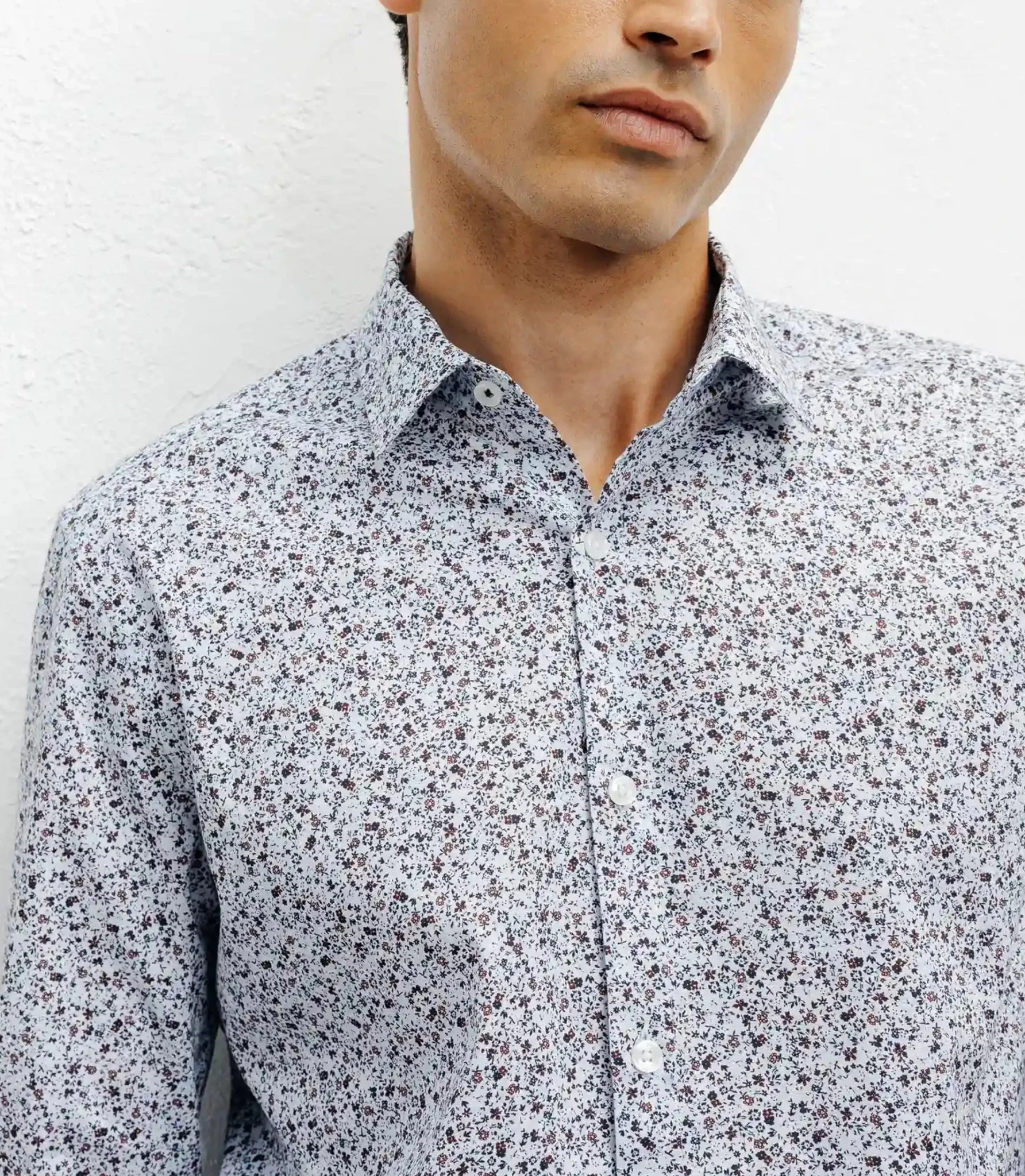 Chemise casual imprimée fleurs ciel - Image 2